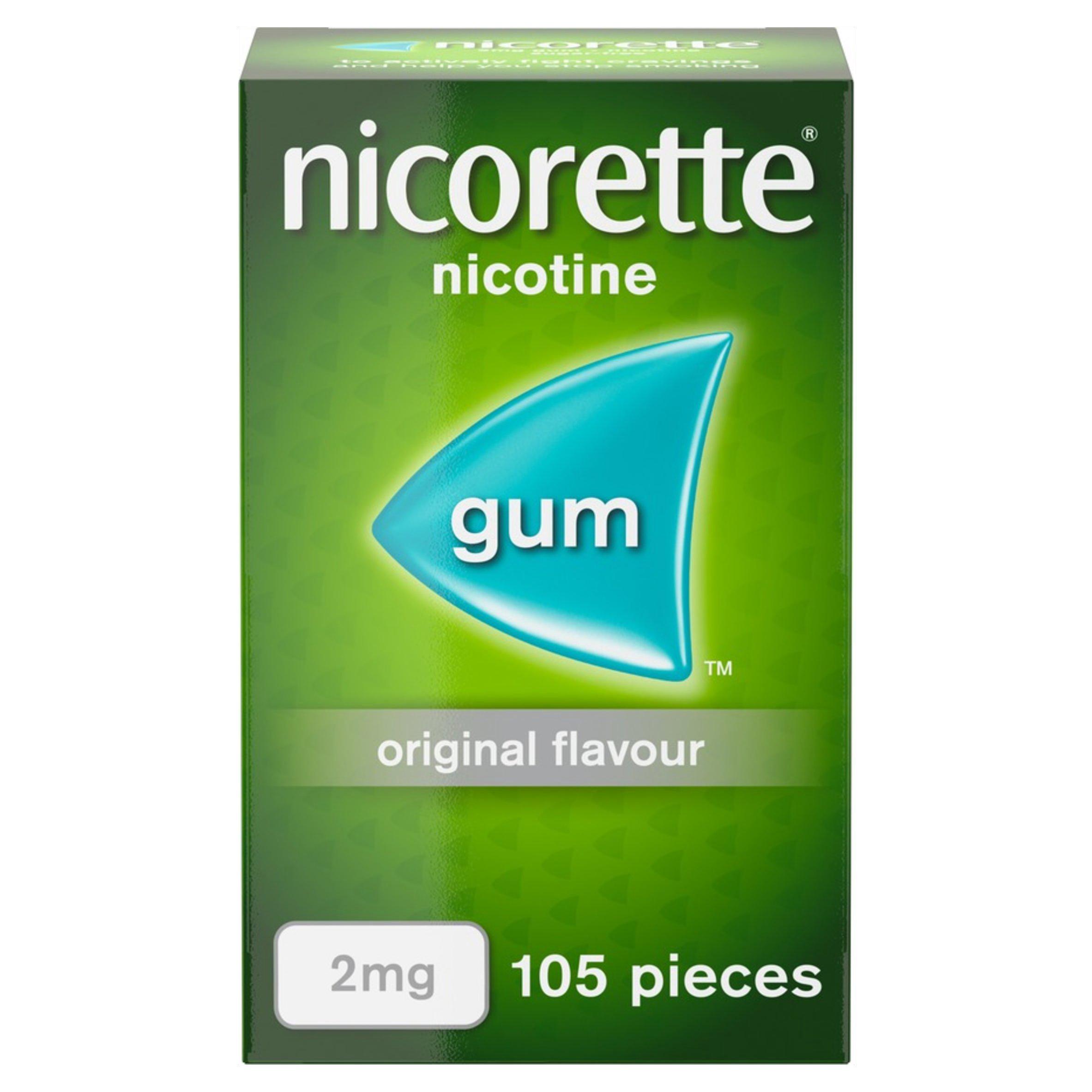 Nicorette Original Gum, 2 mg, 105 Pieces (Stop Smoking Aid)
