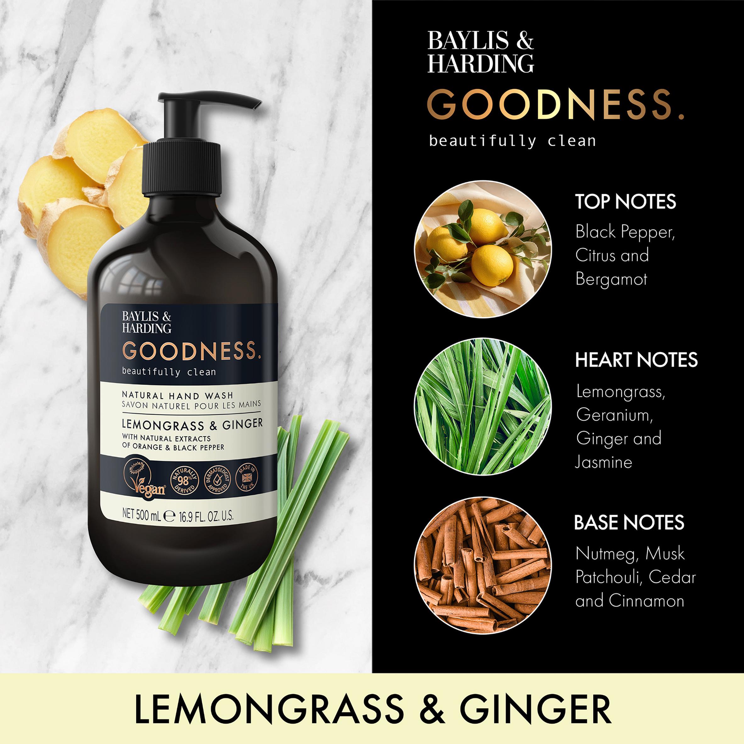 Baylis & Harding Goodness Lemongrass & Ginger Natural Hand Wash 500ml thumbnail 2