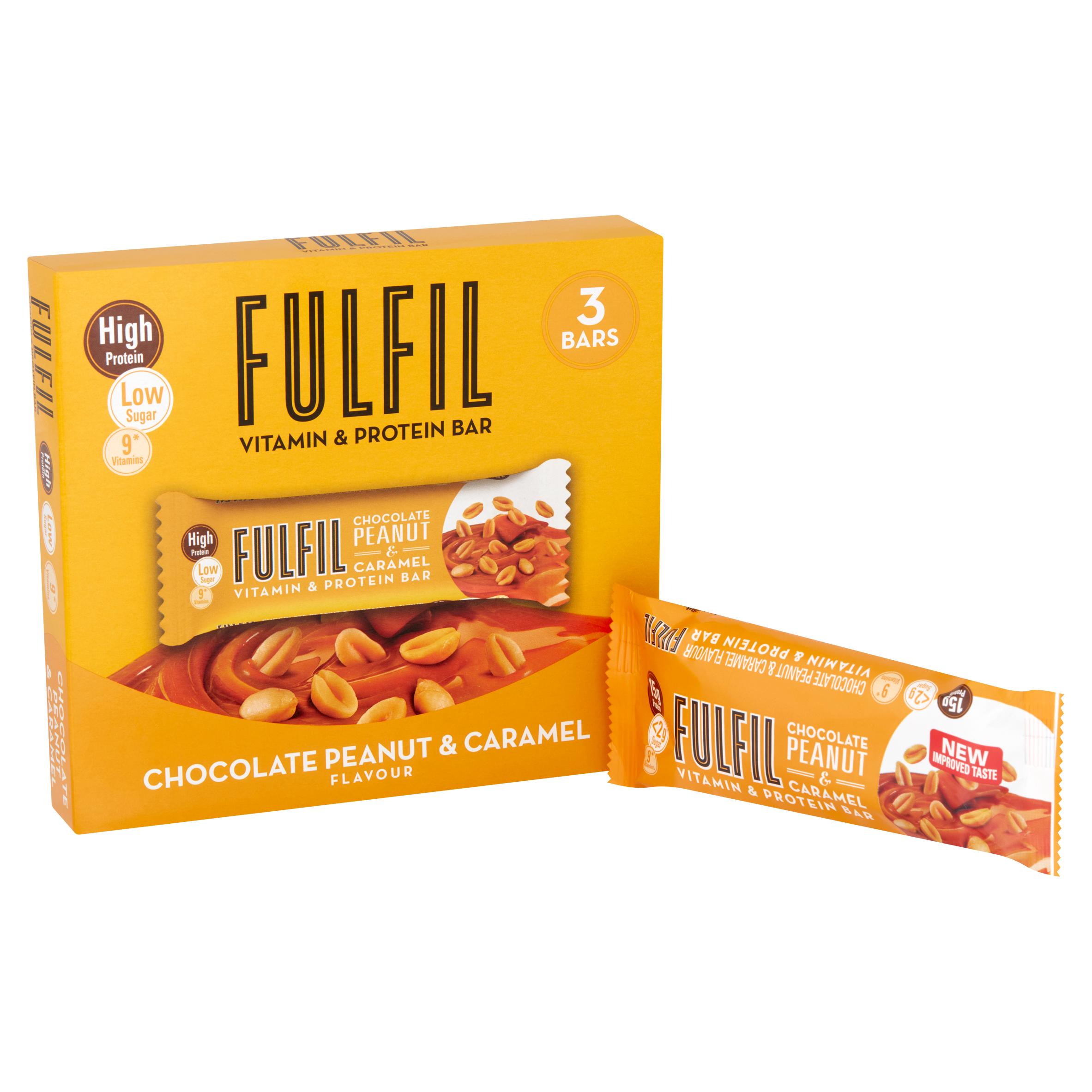 FULFIL Chocolate Peanut & Caramel Flavour Vitamin & Protein Bar 3x40g thumbnail 2