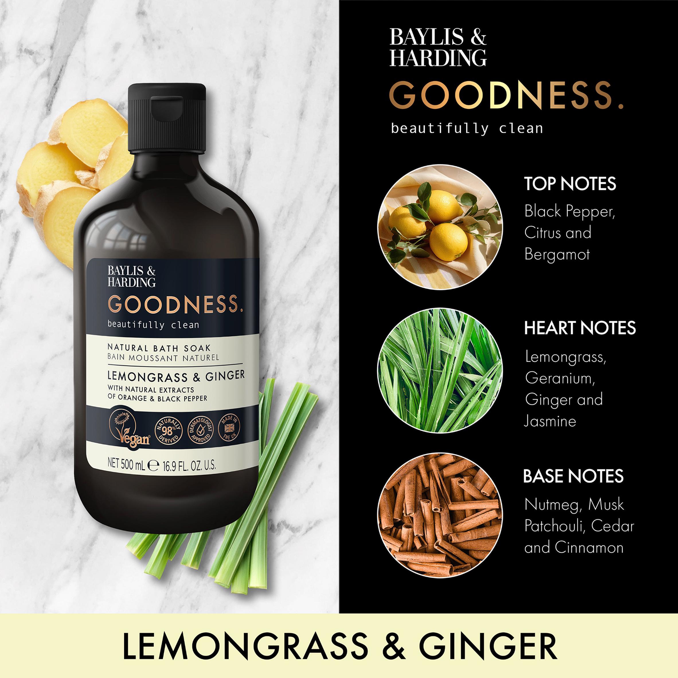 Baylis & Harding Goodness Lemongrass & Ginger Natural Bath Soak 500ml thumbnail 2