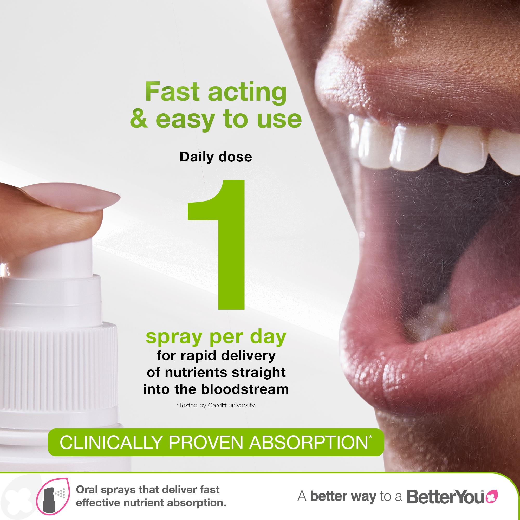 BetterYou D3000 Vitamin D Daily Oral Spray Natural Peppermint Flavour 15ml thumbnail 5