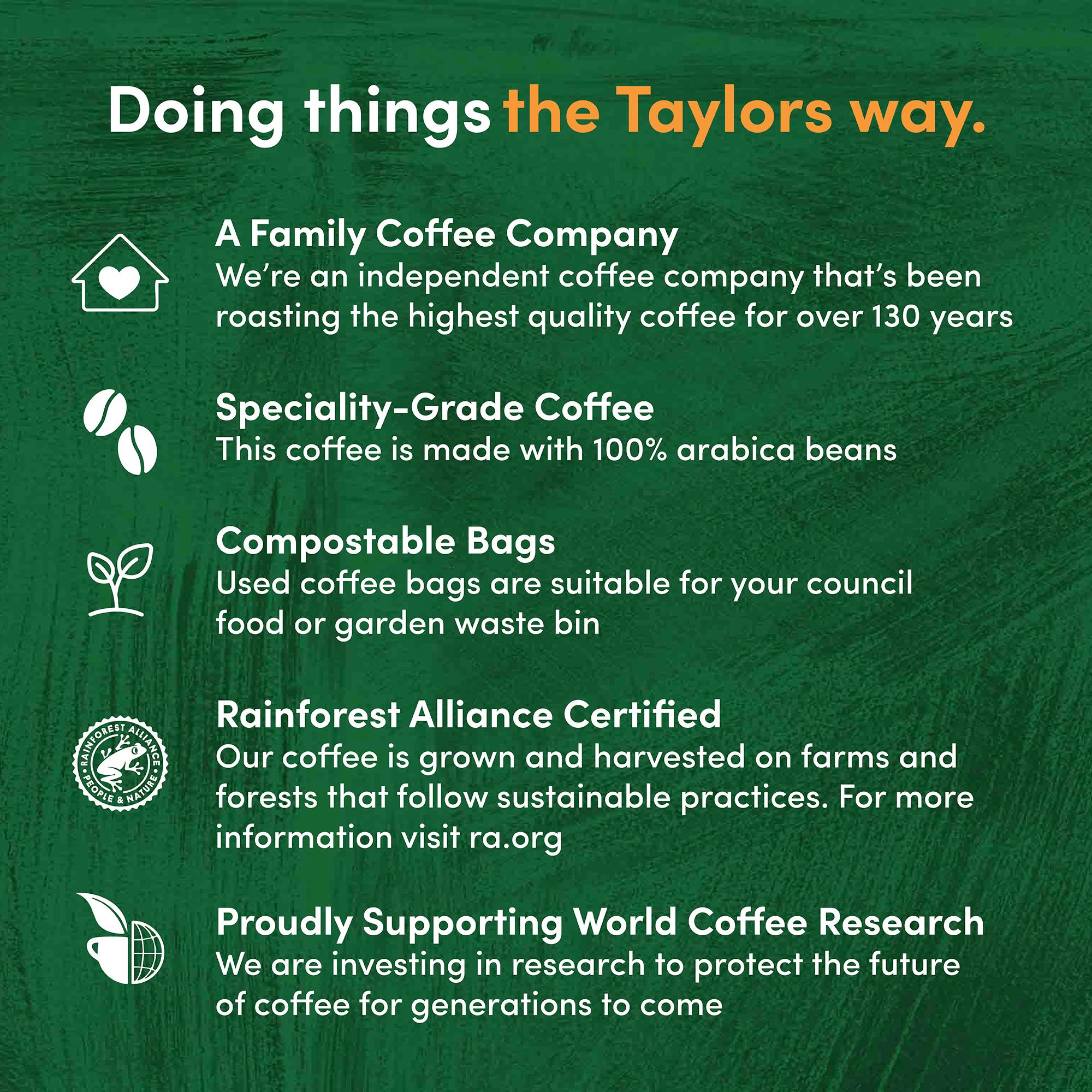 Taylors of Harrogate Flying Start Ground Coffee Bags x10 75g thumbnail 4