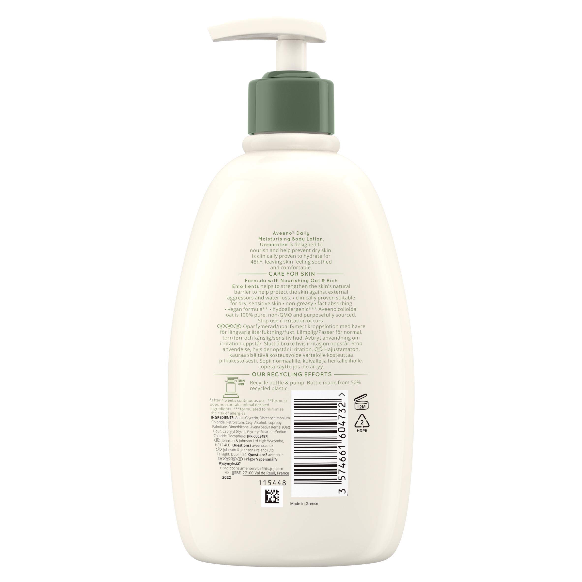 Aveeno Daily Moisturising Body Lotion Suitable For Sensitive Skin 500ml thumbnail 6