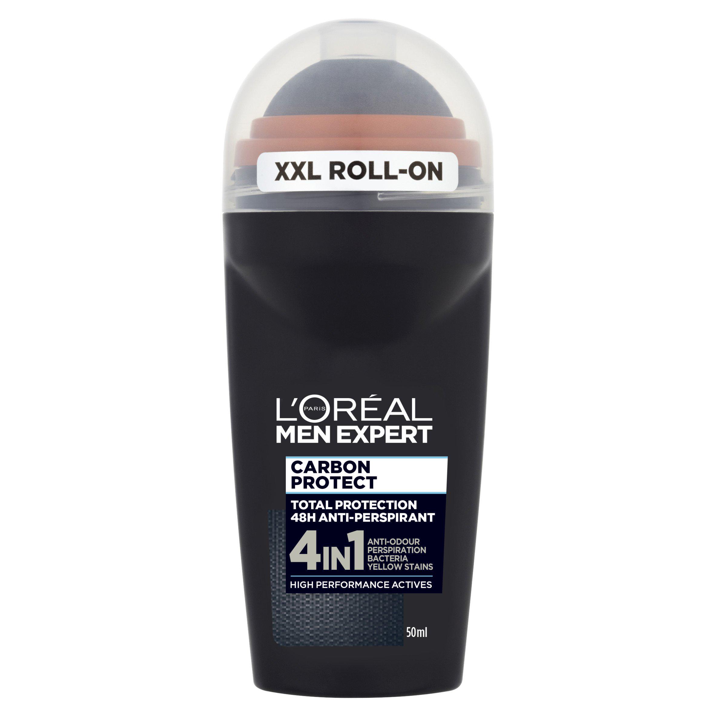 L'Oreal Men Expert 50ml Deodorant Carbon Protect Roll On 48H Anti-Perspirant Charcoal