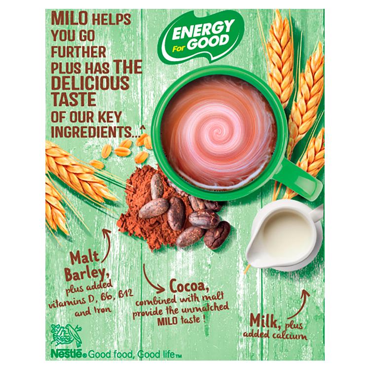 Milo Instant Malt Chocolate Drinking Powder Tin (Ghanaian) 400g thumbnail 5