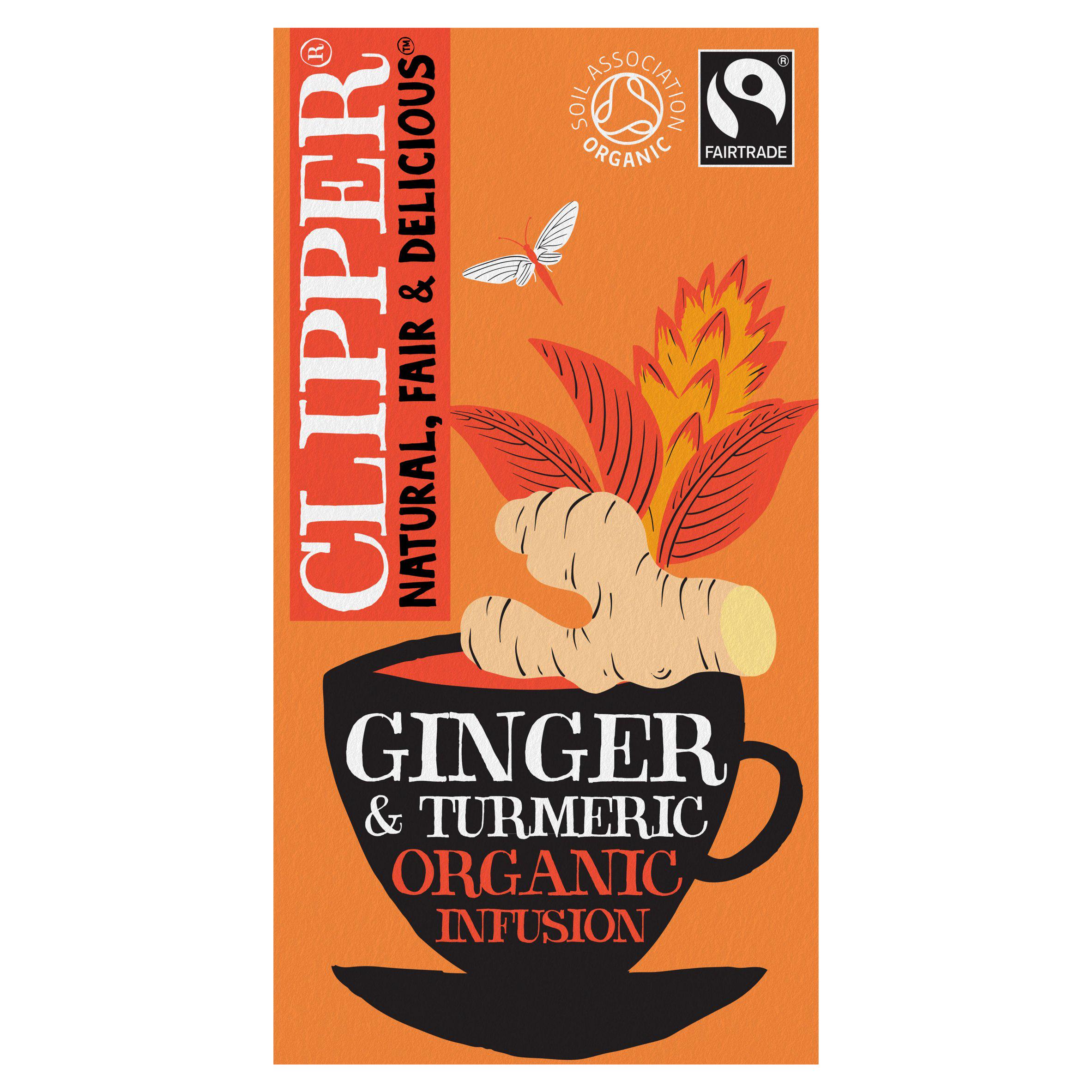 Clipper Organic Fairtrade Restoring Roots Ginger & Turmeric 20 Tea Bags