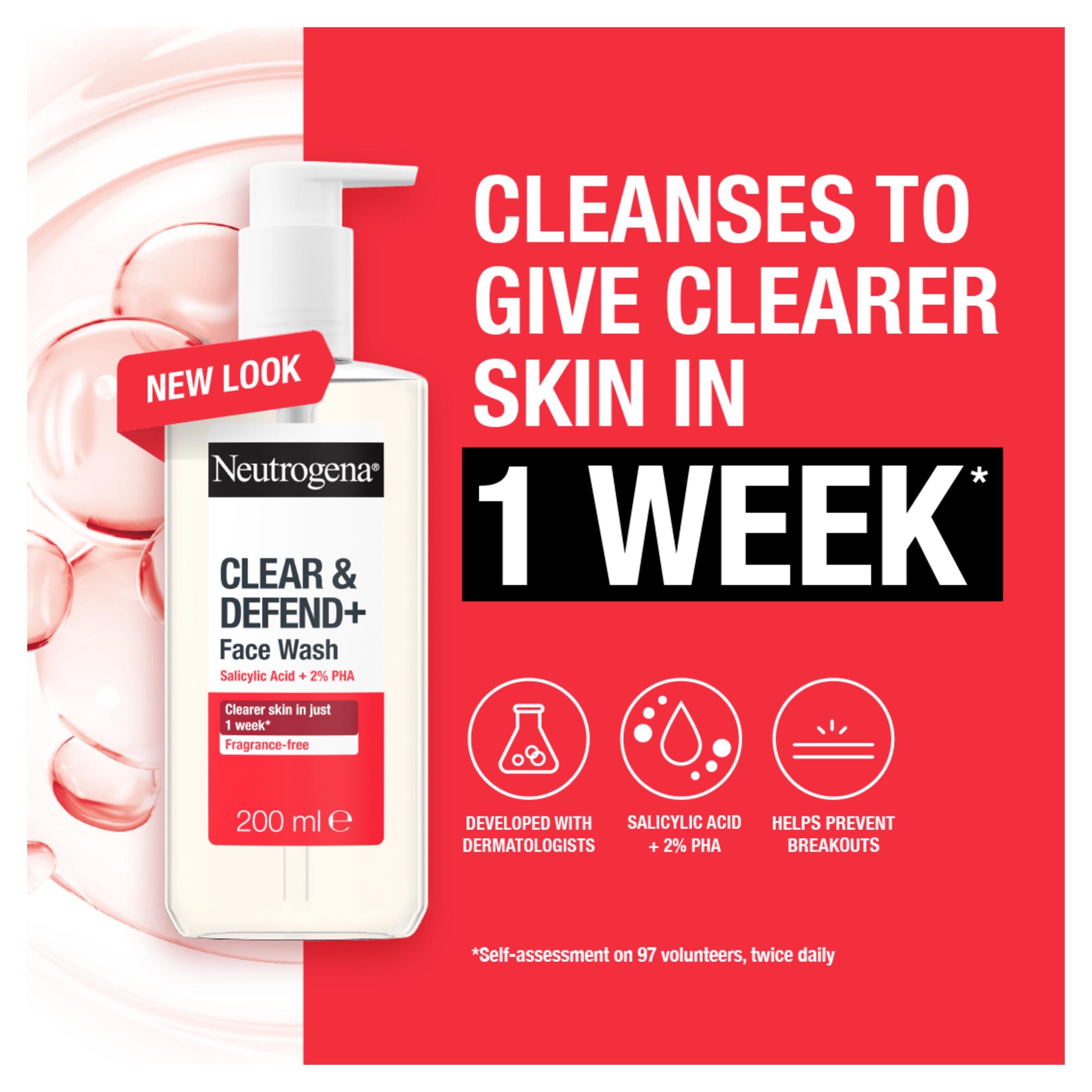 Neutrogena Clear & Defend 2% Salicylic Acid Face Wash 200ml thumbnail 2