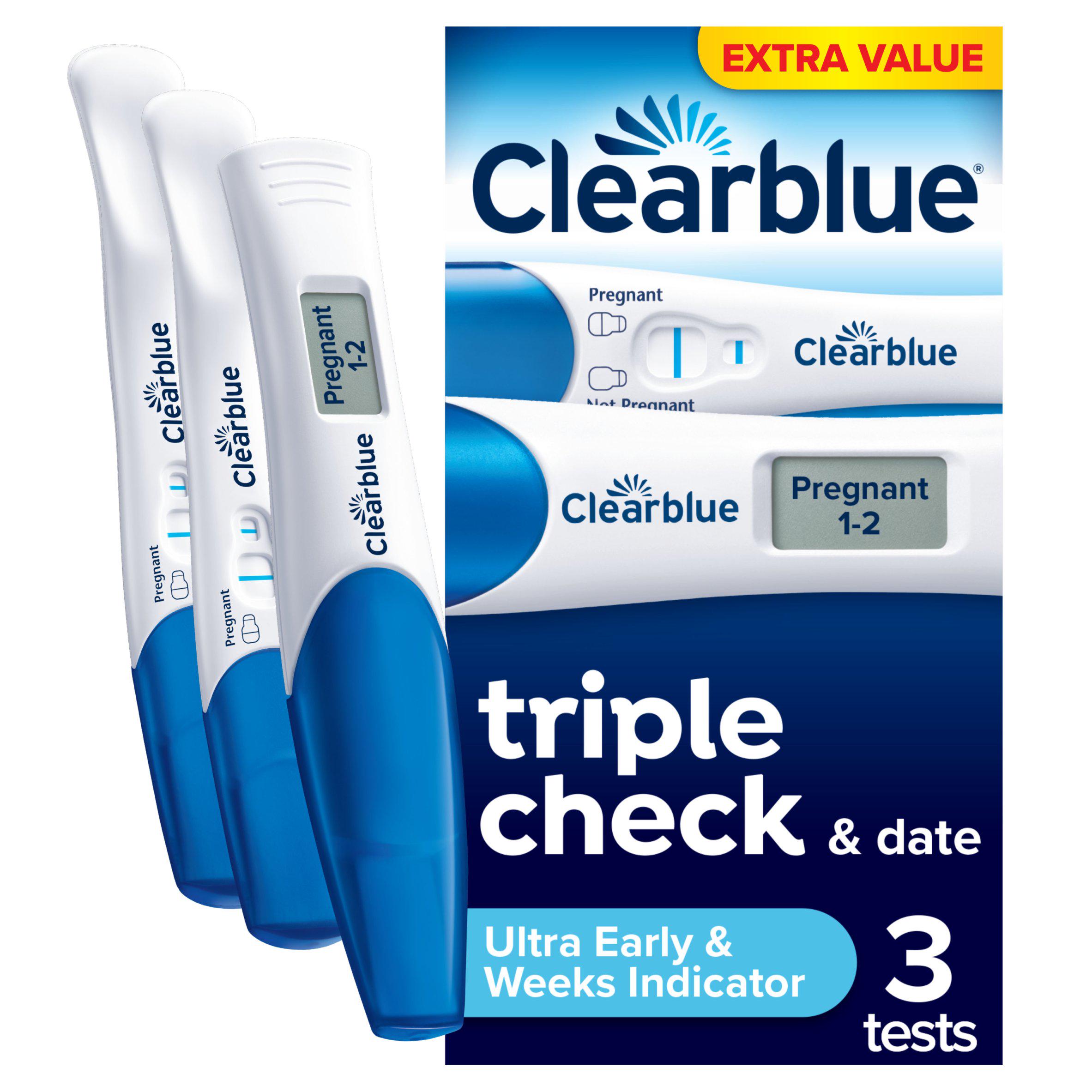 Clearblue Triple Check & Date Pregnancy Test Combo Pack with 3 Tests