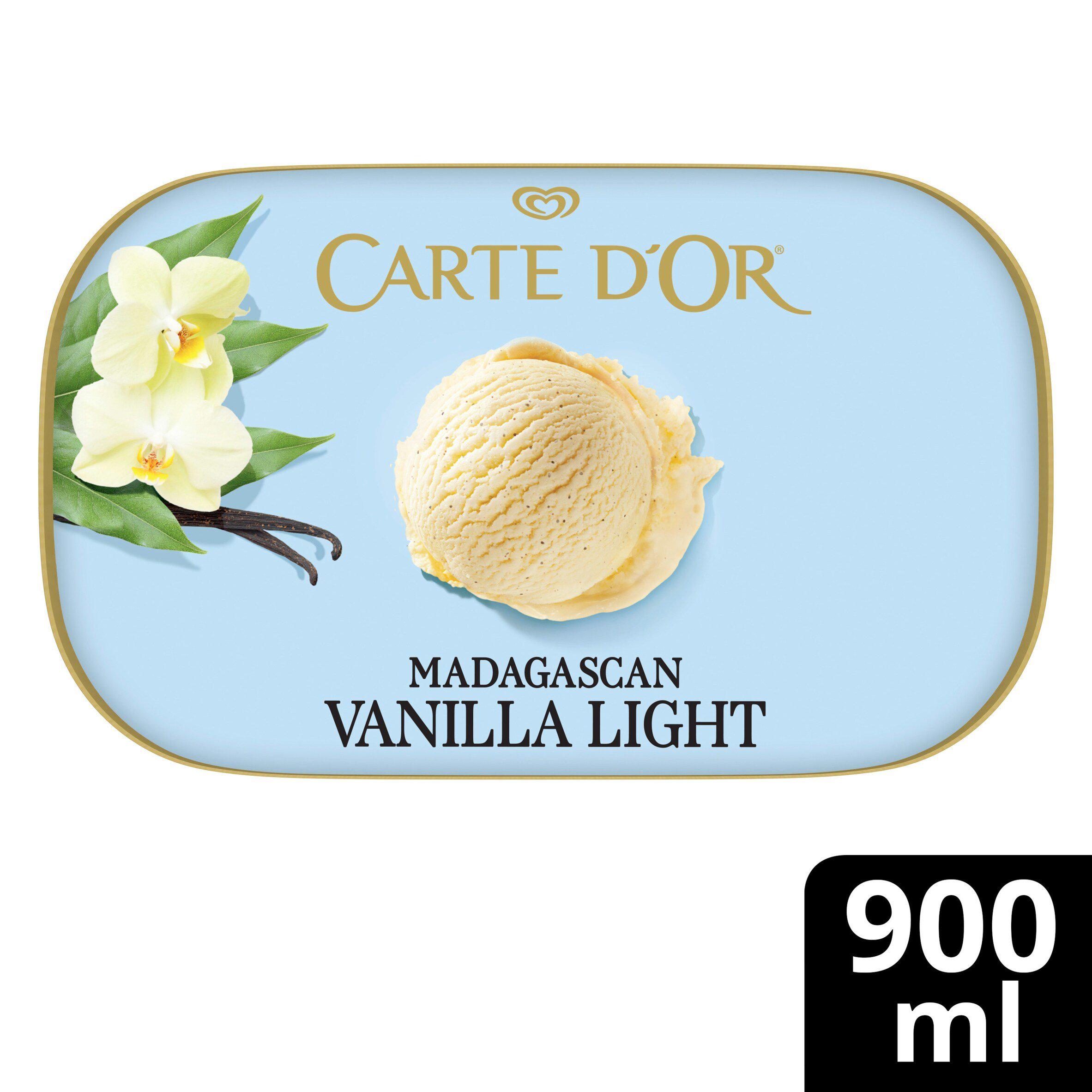 Carte D'or 900ml Madagascan Vanilla Light Ice Cream Tub