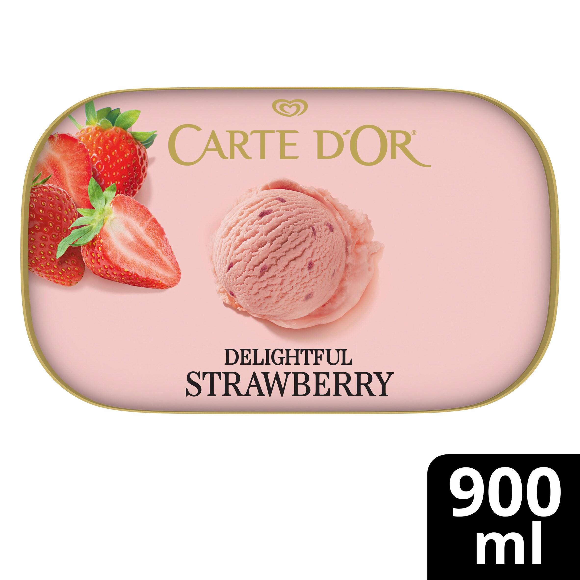 Carte D'or 900ml Delightful Strawberry Ice Cream Tub thumbnail 2