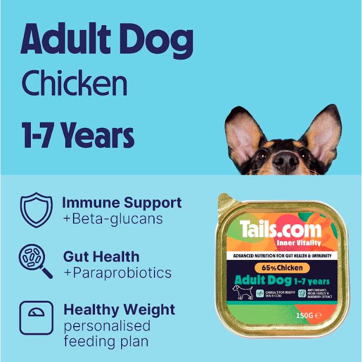 tails.com Inner Vitality Advanced Nutrition for Adult Wet Dog Food Chicken 150g thumbnail 5