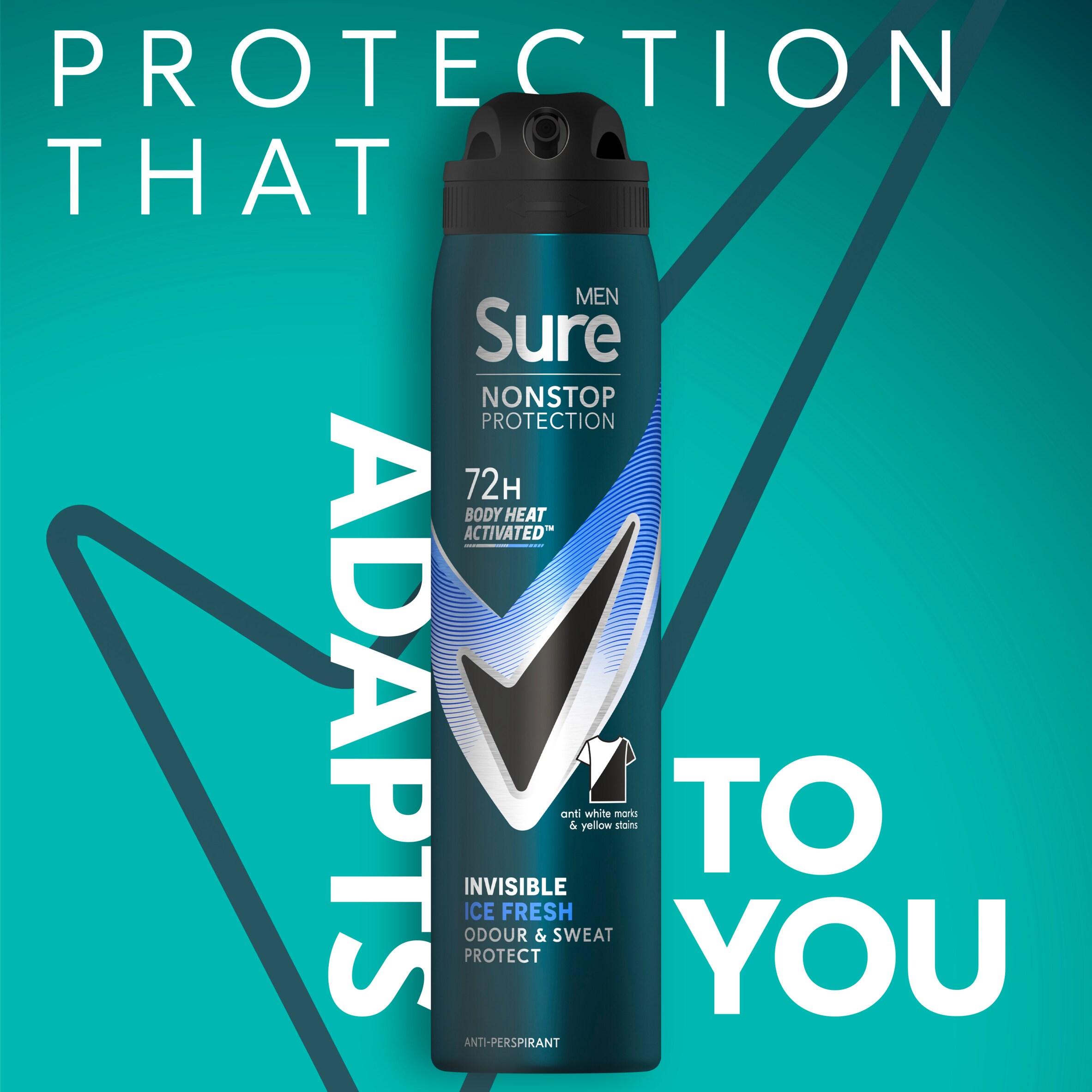 Sure Men 250ml Invisible Ice Fresh 72h Nonstop Protection Antiperspirant Deodorant thumbnail 2