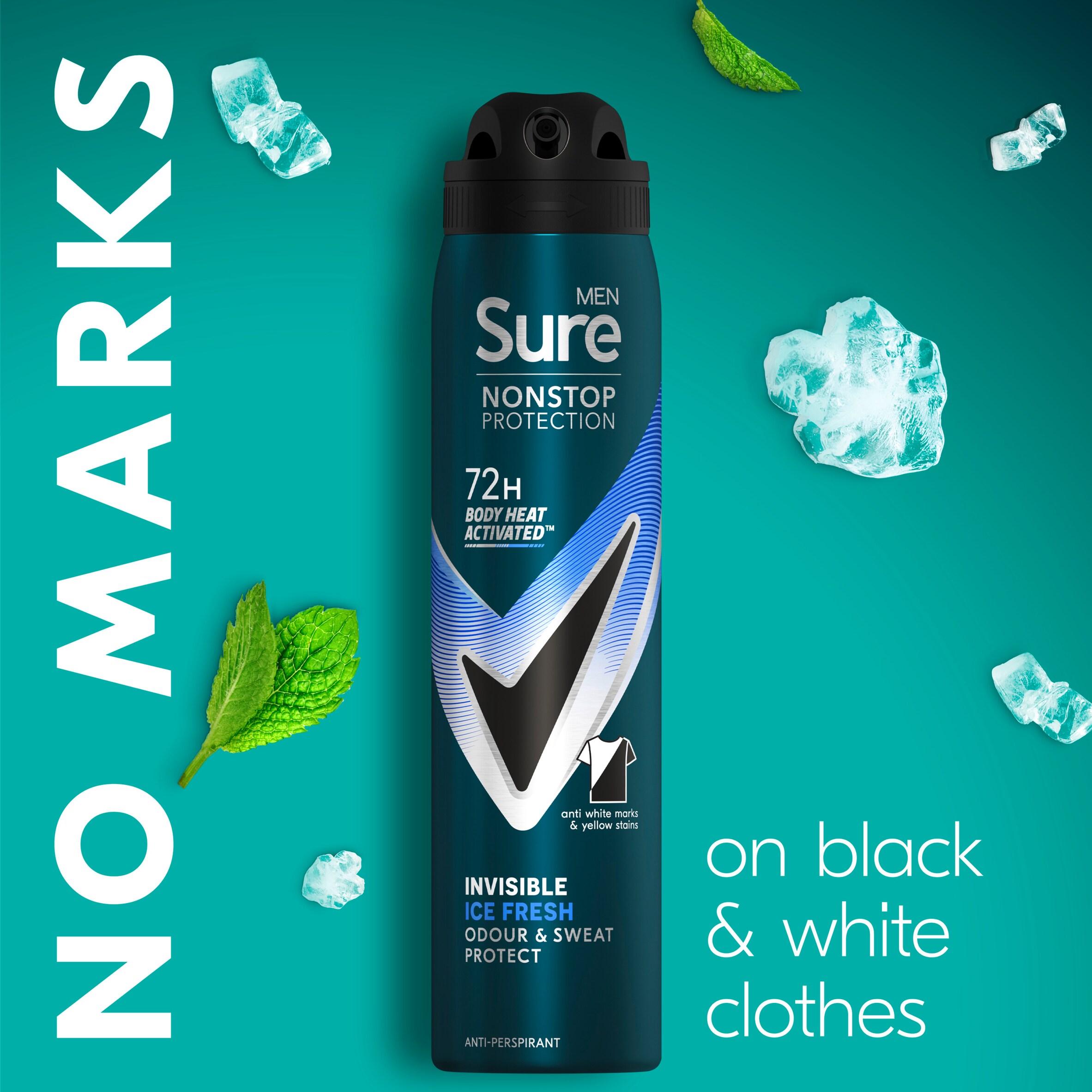 Sure Men 250ml Invisible Ice Fresh 72h Nonstop Protection Antiperspirant Deodorant thumbnail 3