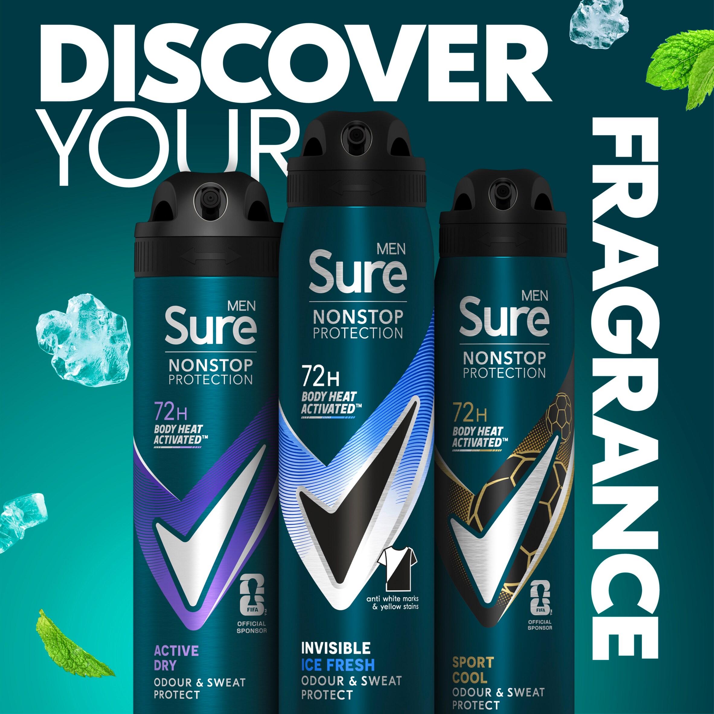 Sure Men 250ml Invisible Ice Fresh 72h Nonstop Protection Antiperspirant Deodorant thumbnail 5
