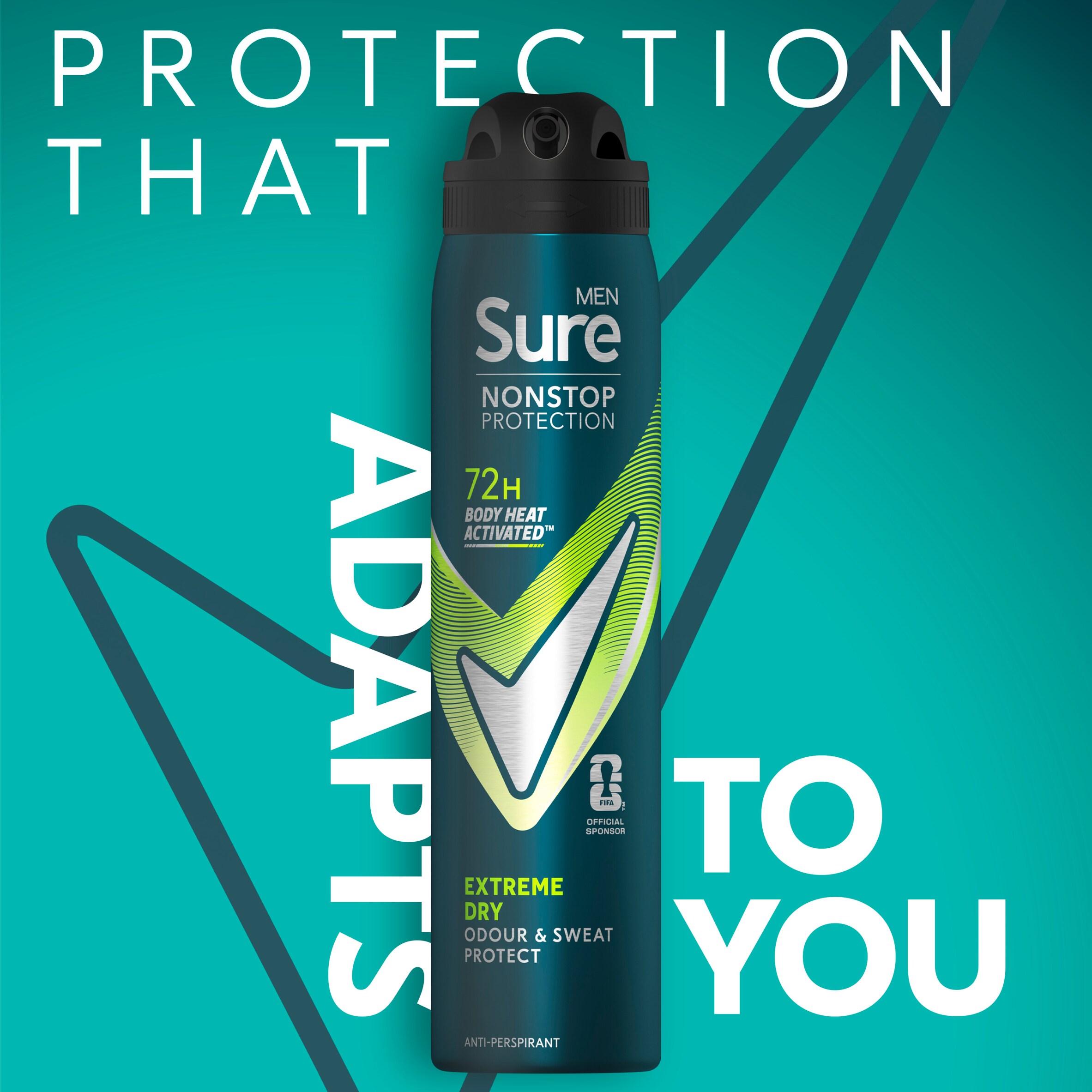 Sure Men 250ml Extreme Dry 72h Nonstop Protection Antiperspirant Deodorant thumbnail 2