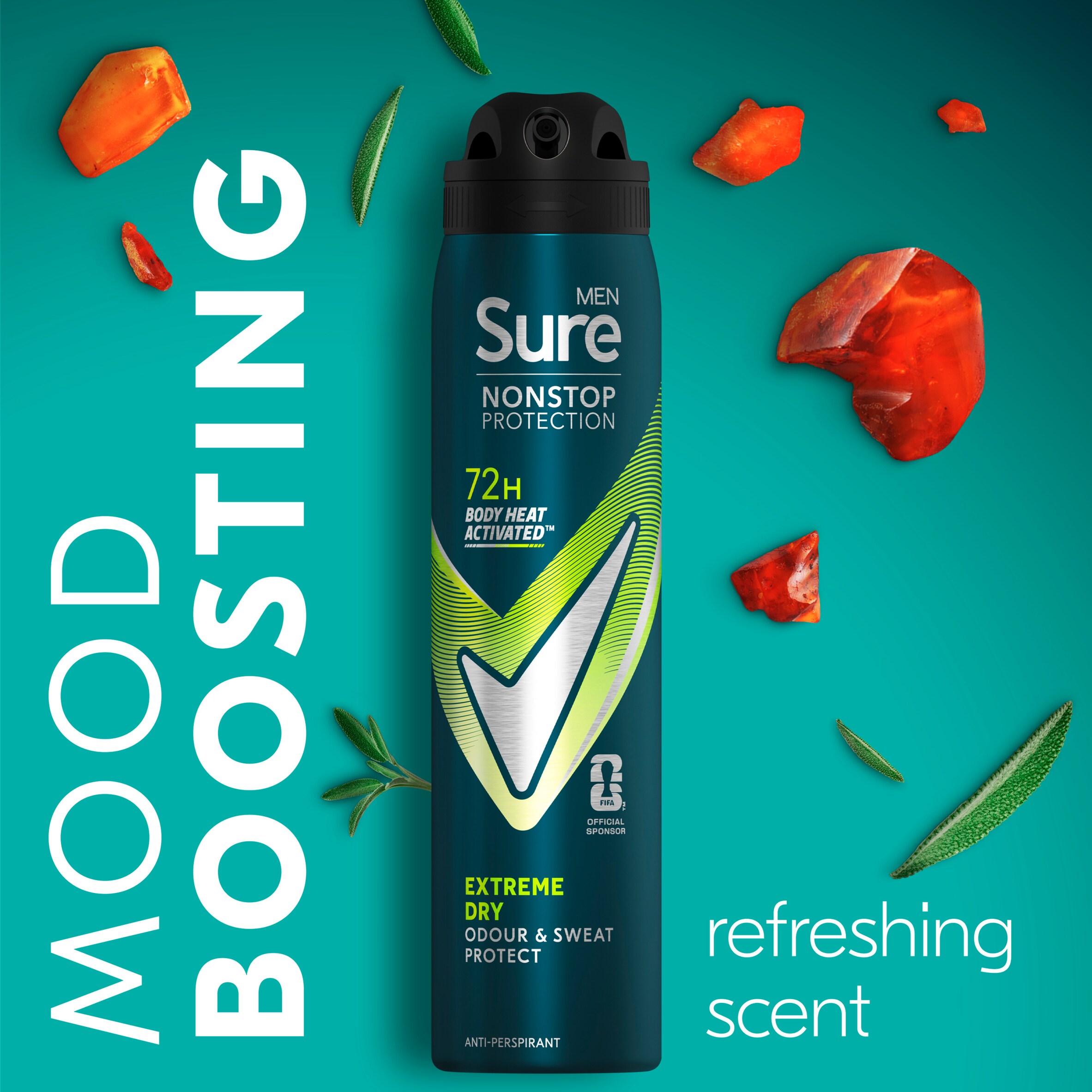Sure Men 250ml Extreme Dry 72h Nonstop Protection Antiperspirant Deodorant thumbnail 3