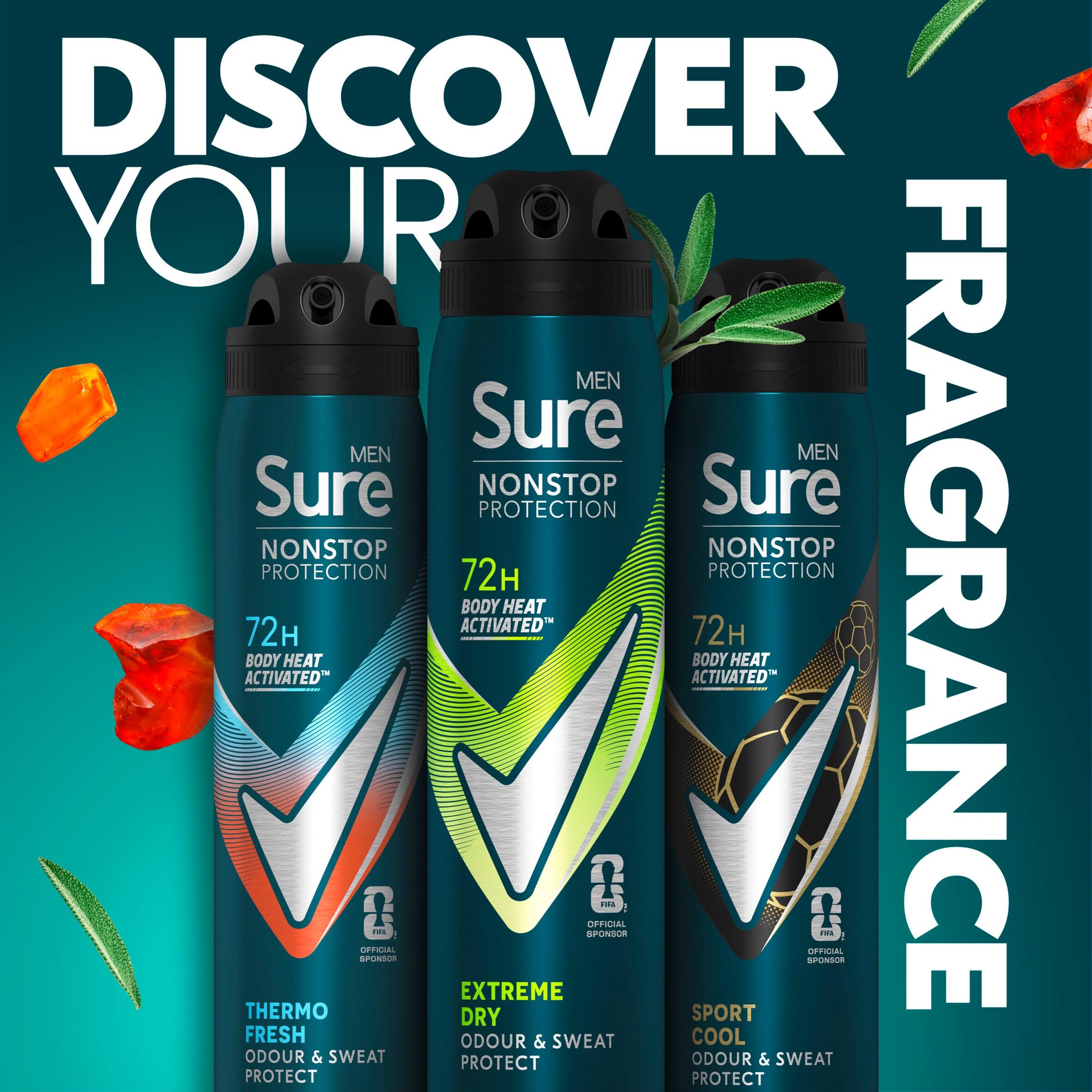 Sure Men 250ml Extreme Dry 72h Nonstop Protection Antiperspirant Deodorant thumbnail 5