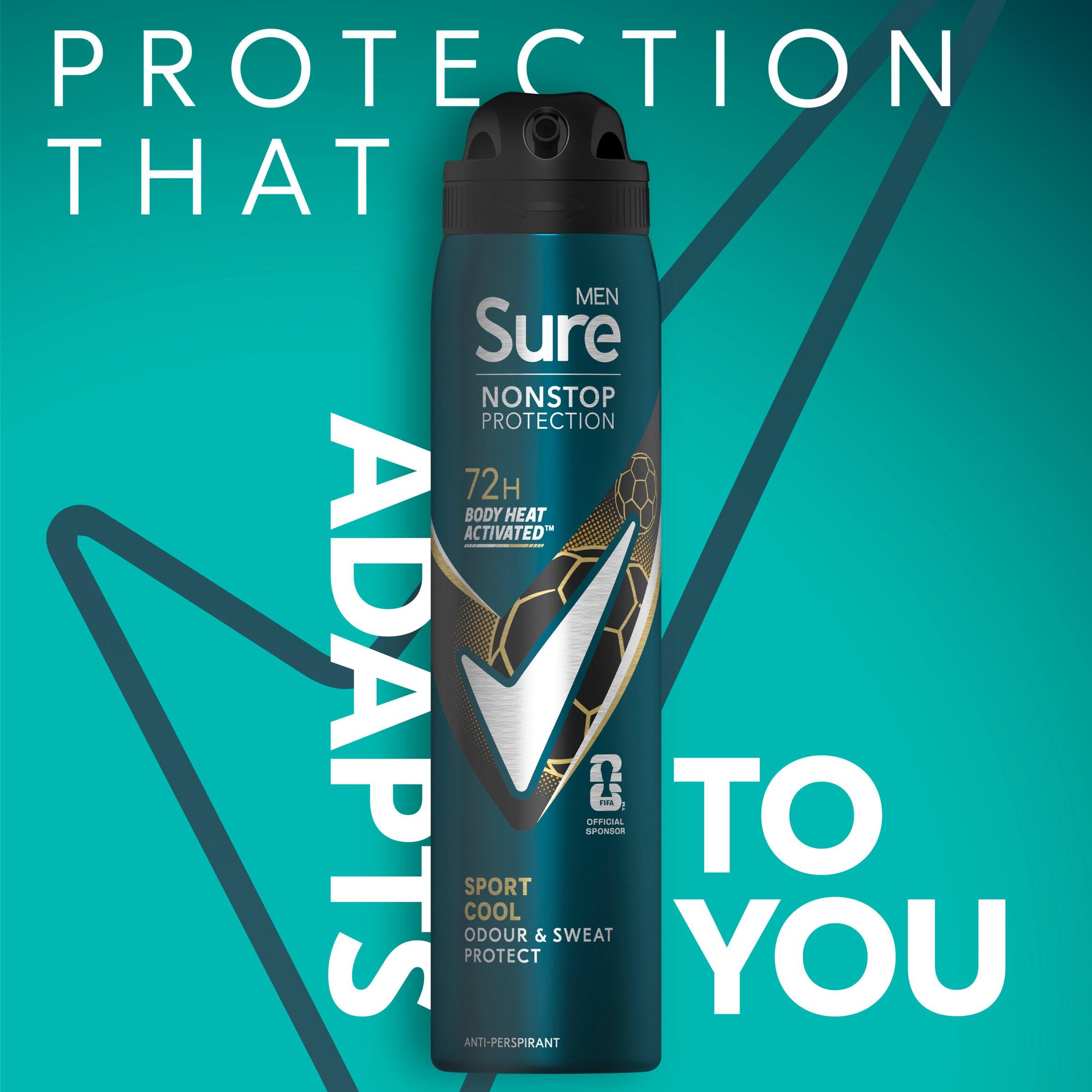 Sure Men 250ml Sport Cool 72h Nonstop Protection Antiperspirant Deodorant thumbnail 2
