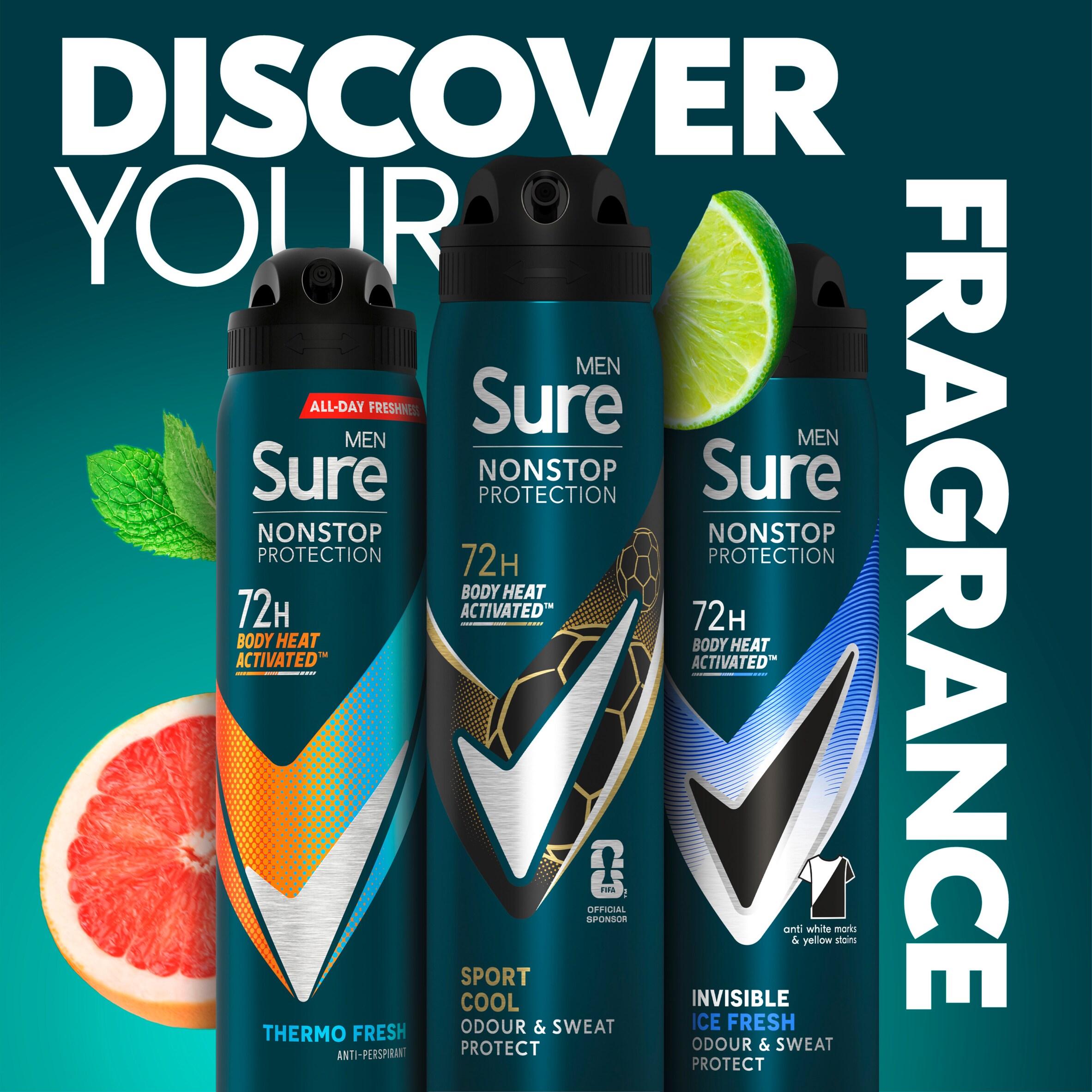 Sure Men 250ml Sport Cool 72h Nonstop Protection Antiperspirant Deodorant thumbnail 5