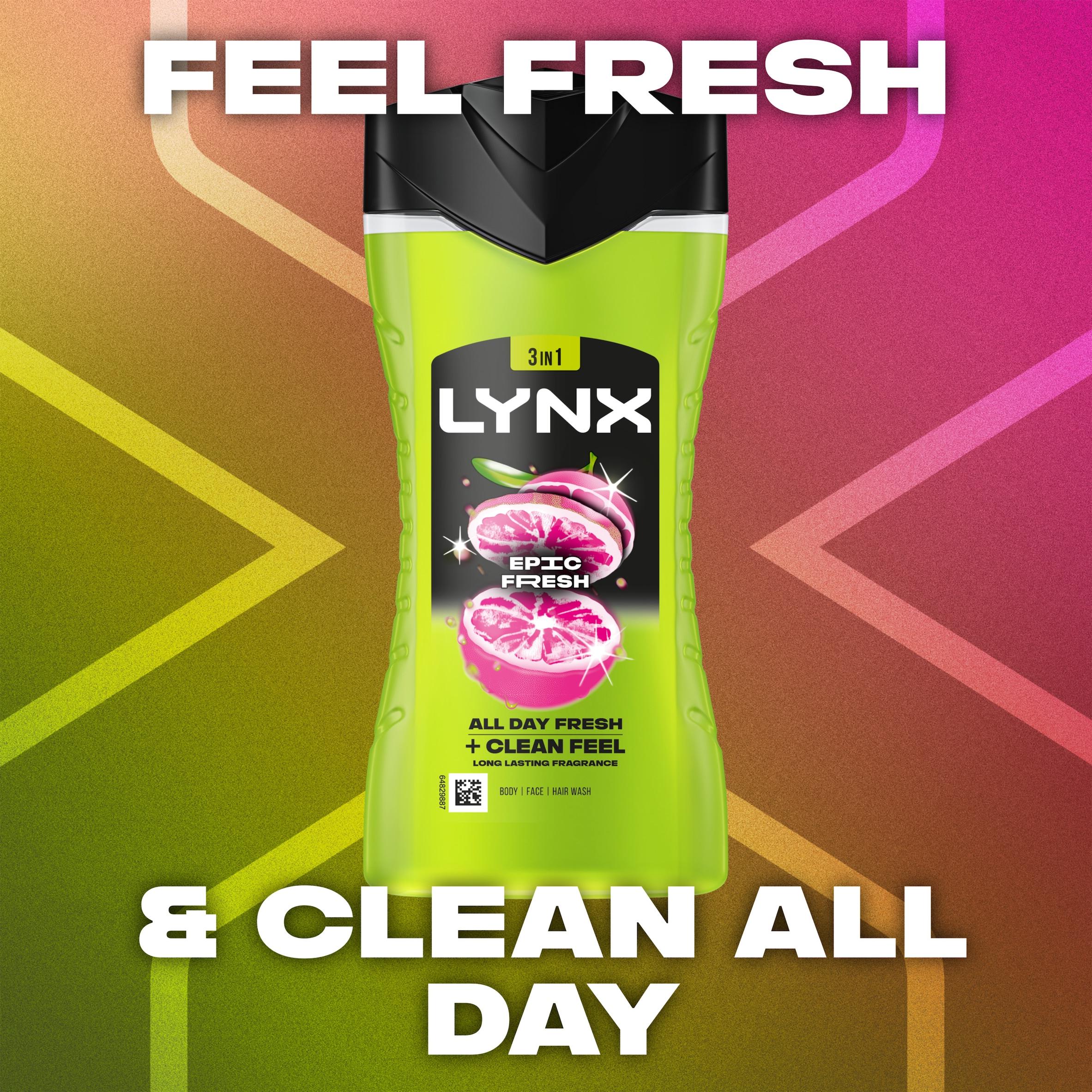 Lynx Epic Fresh Shower Gel Body Wash for Men 225ml thumbnail 2