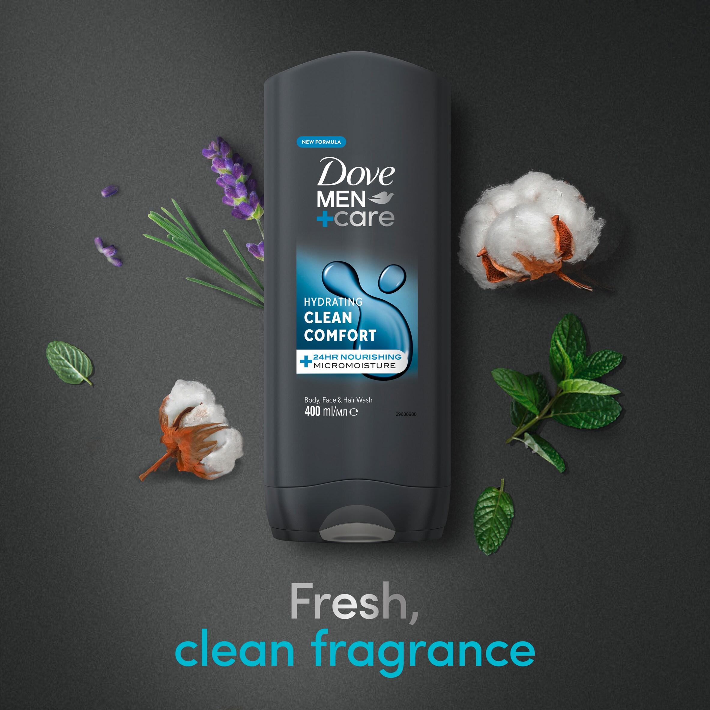Dove Men+Care 400ml Clean Comfort 3 in 1 Hair, Face and Body Wash Shower Gel thumbnail 3