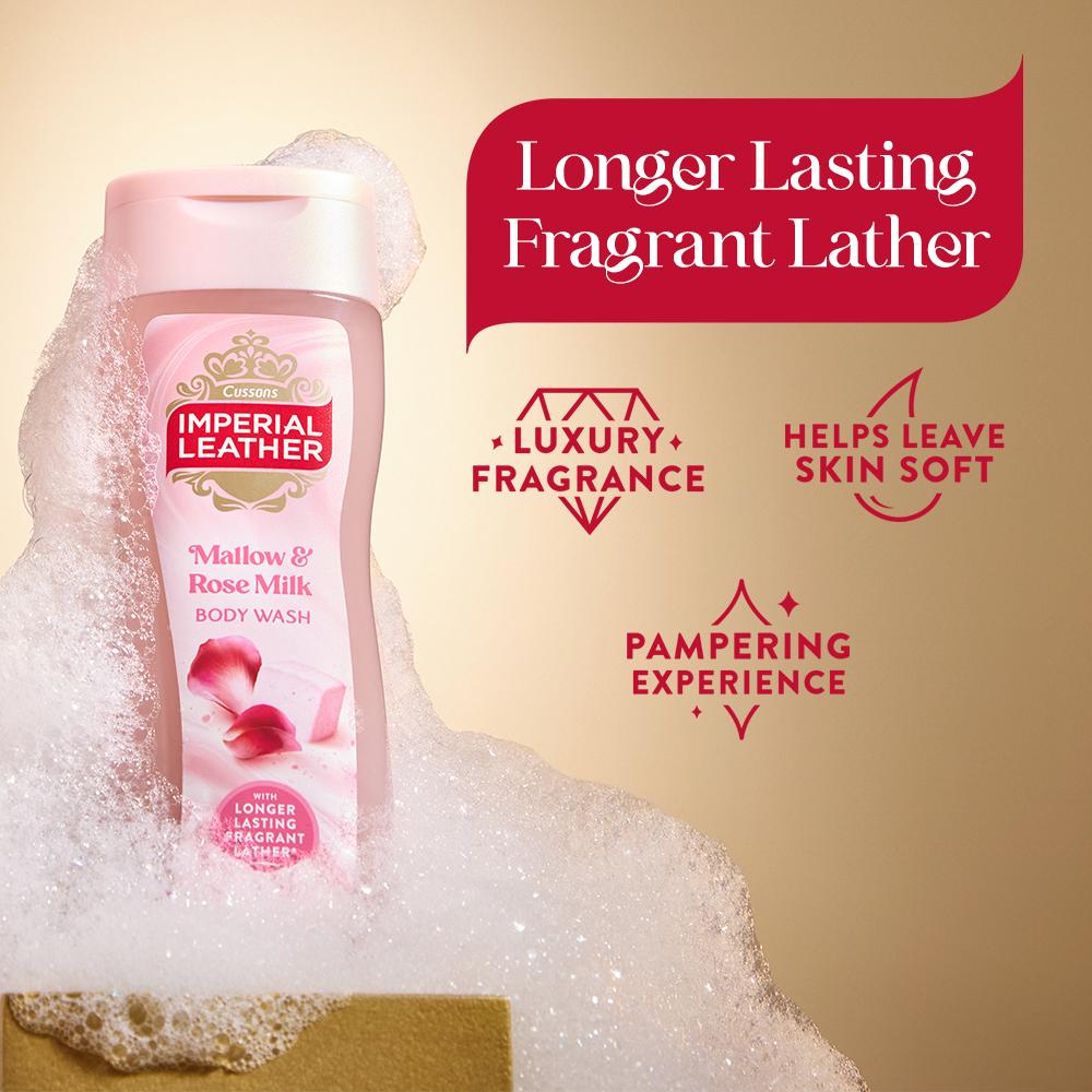 Imperial Leather 235ml Mallow & Rose Milk Pampering Body Wash thumbnail 3