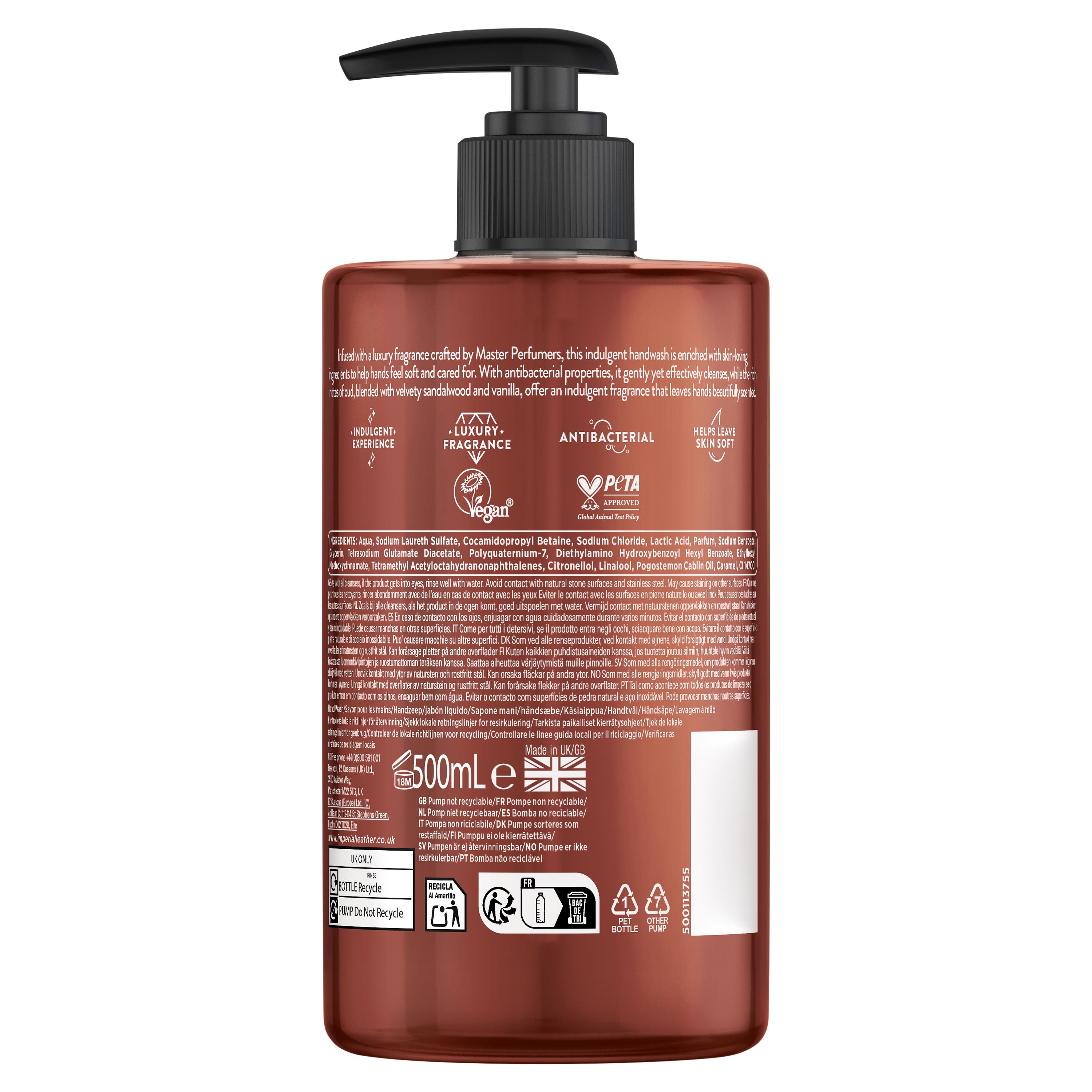 Imperial Leather Indulgent Hand Wash Antibacterial Oud & Frankincense 500ml thumbnail 2
