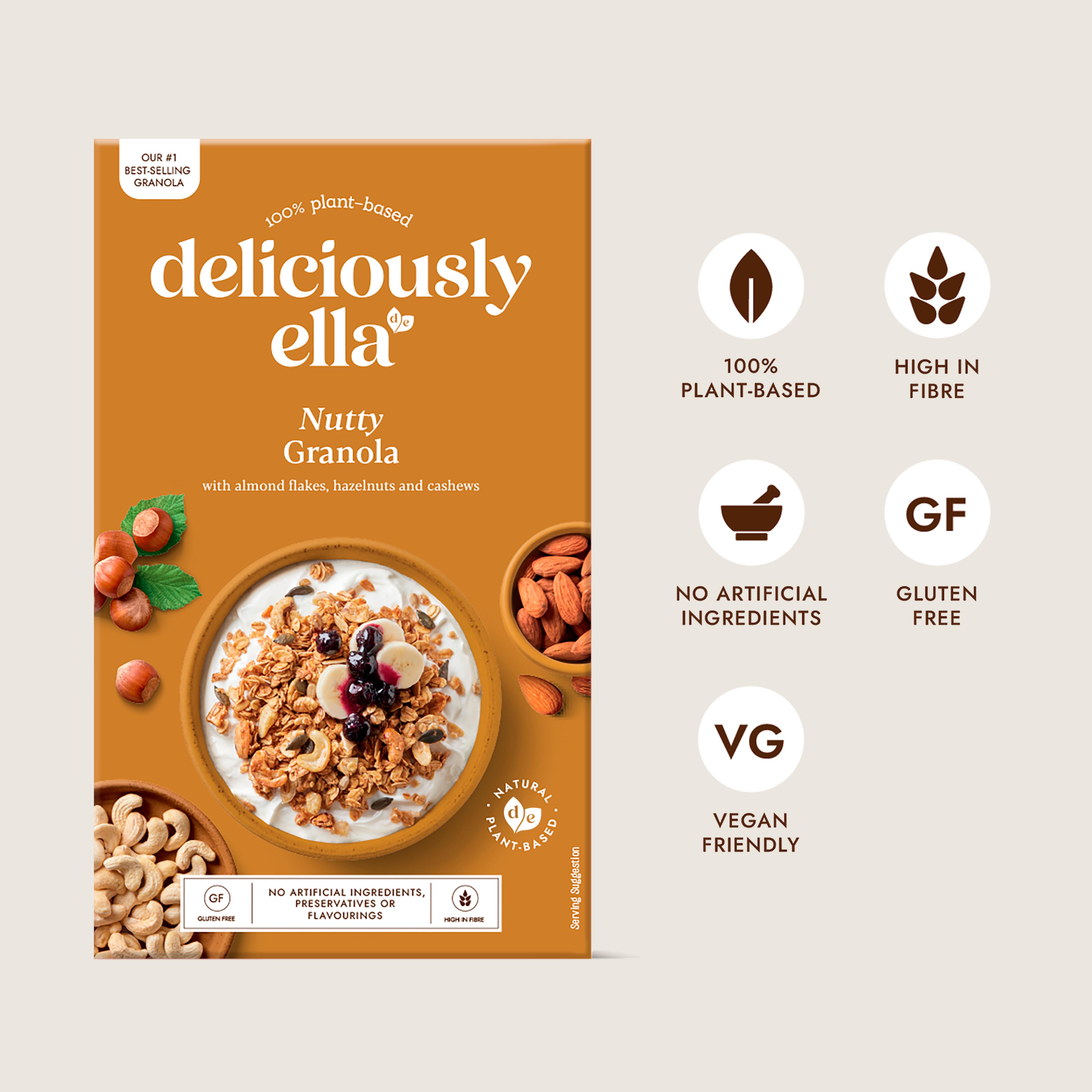 Deliciously Ella 380g Nutty Granola Breakfast Cereal thumbnail 2