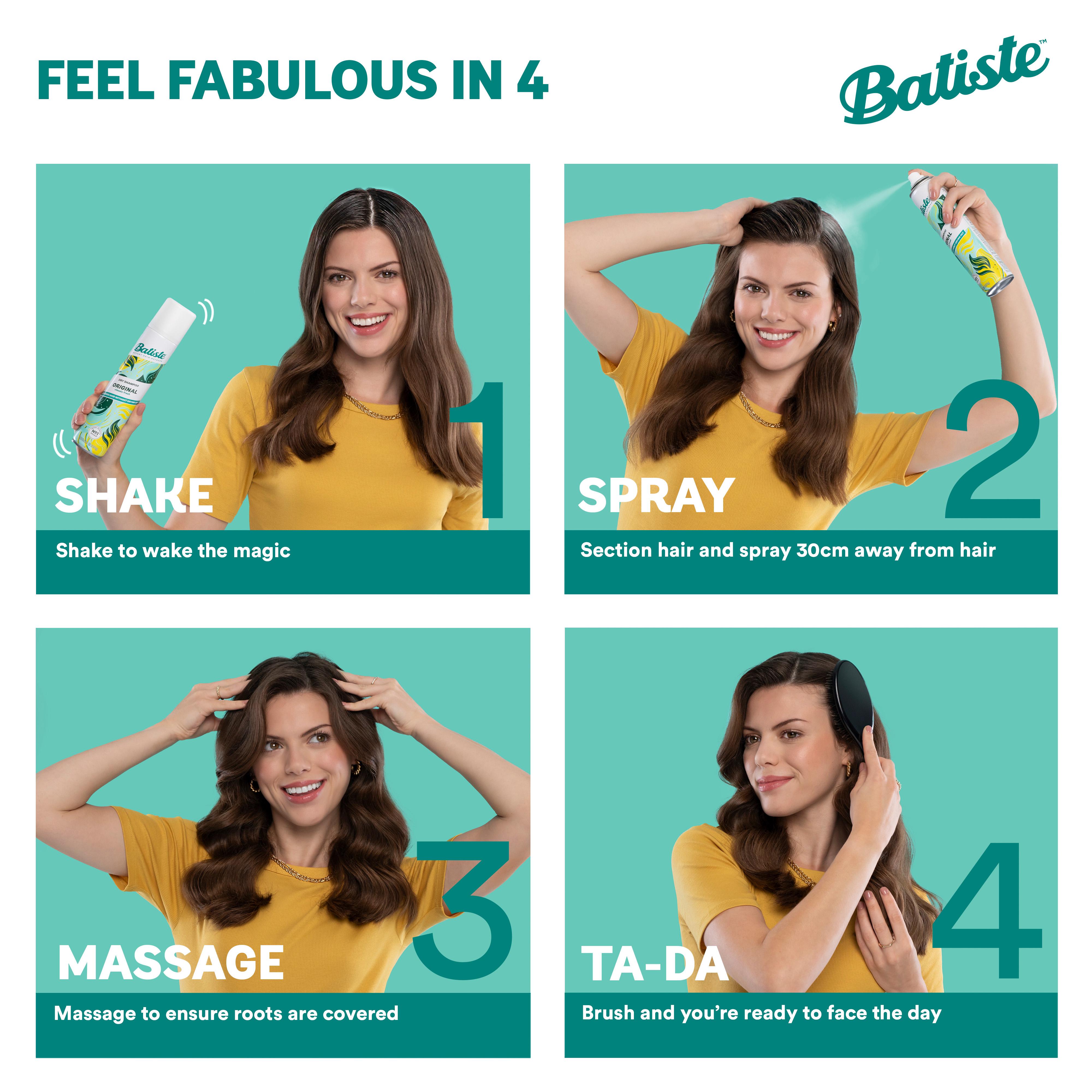 Batiste Naturally Dry Shampoo Bamboo Fibre & Gardenia 200ml thumbnail 4