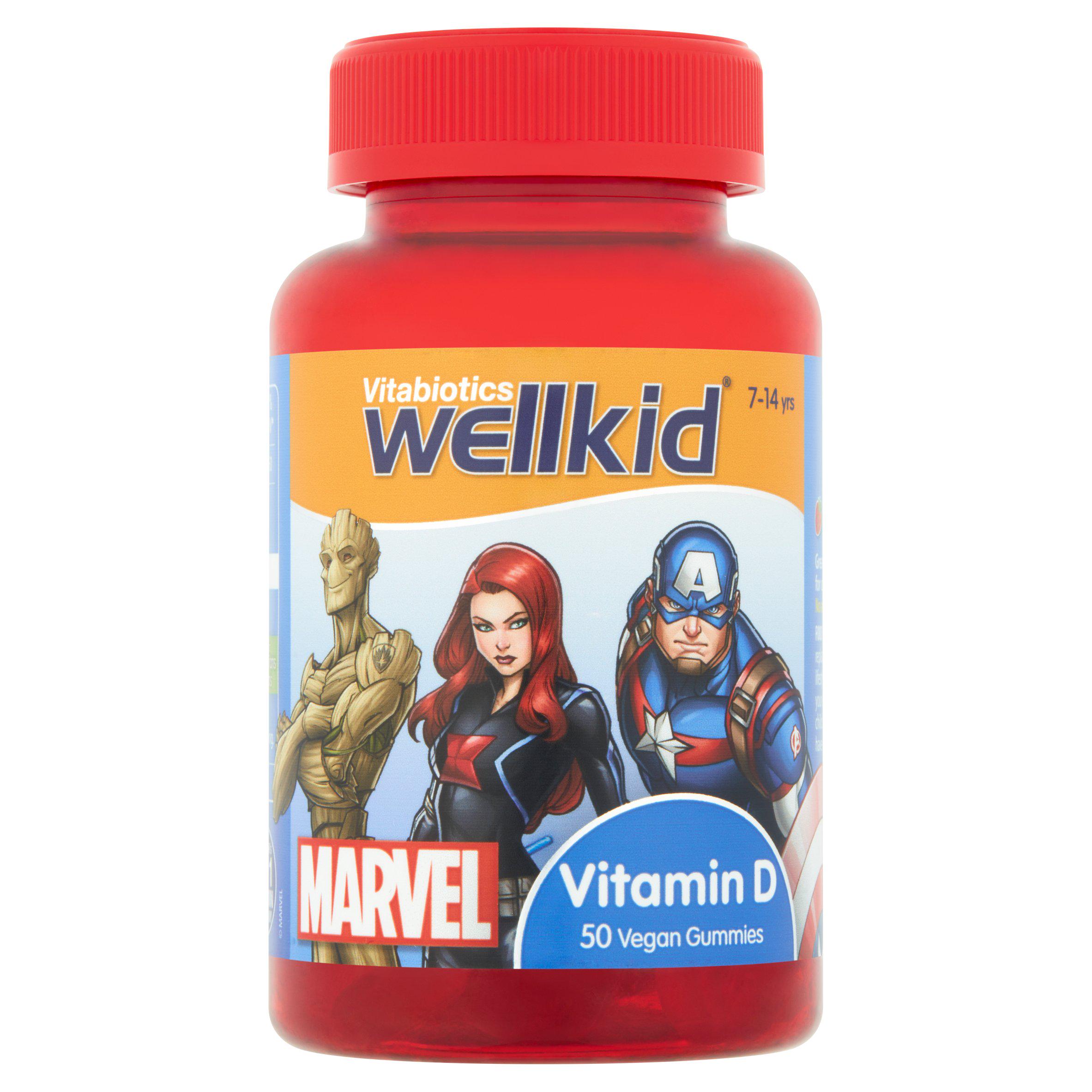 Marvel 50 Vitamin D Vegan Gummies 7-14 Years