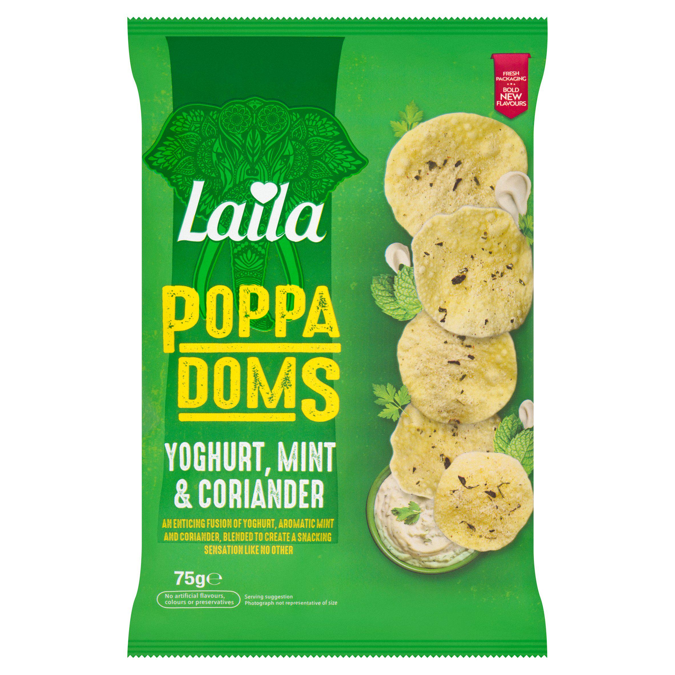 Laila Mini Poppadoms Yoghurt Mint & Coriander