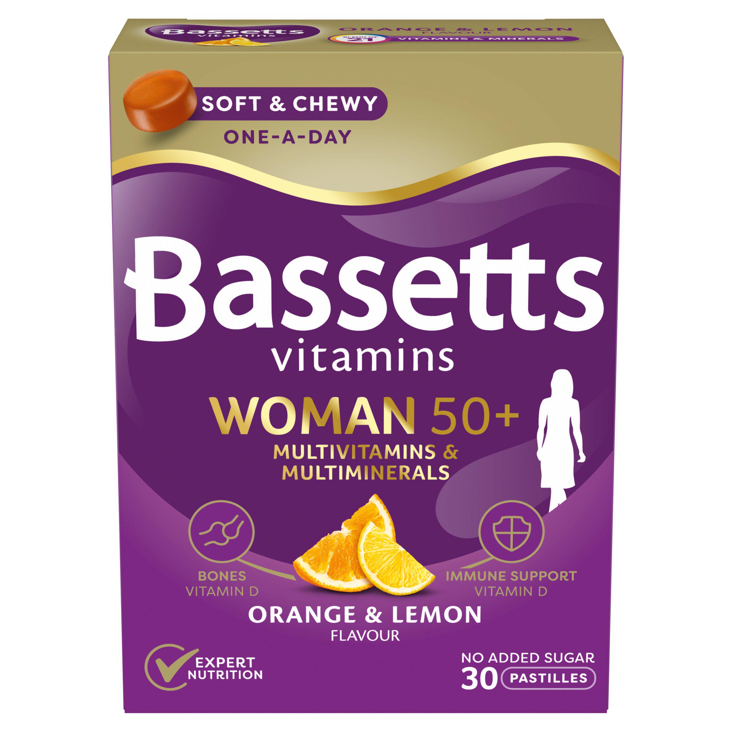 Woman 50+ Multivitamins & Multiminerals Orange & Lemon Flavour 30 Pastilles