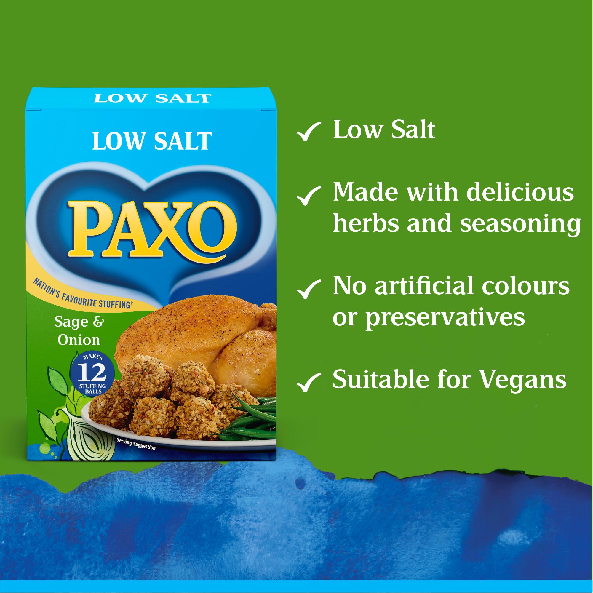 Paxo Sage & Onion Low Salt Stuffing Mix 170g thumbnail 3