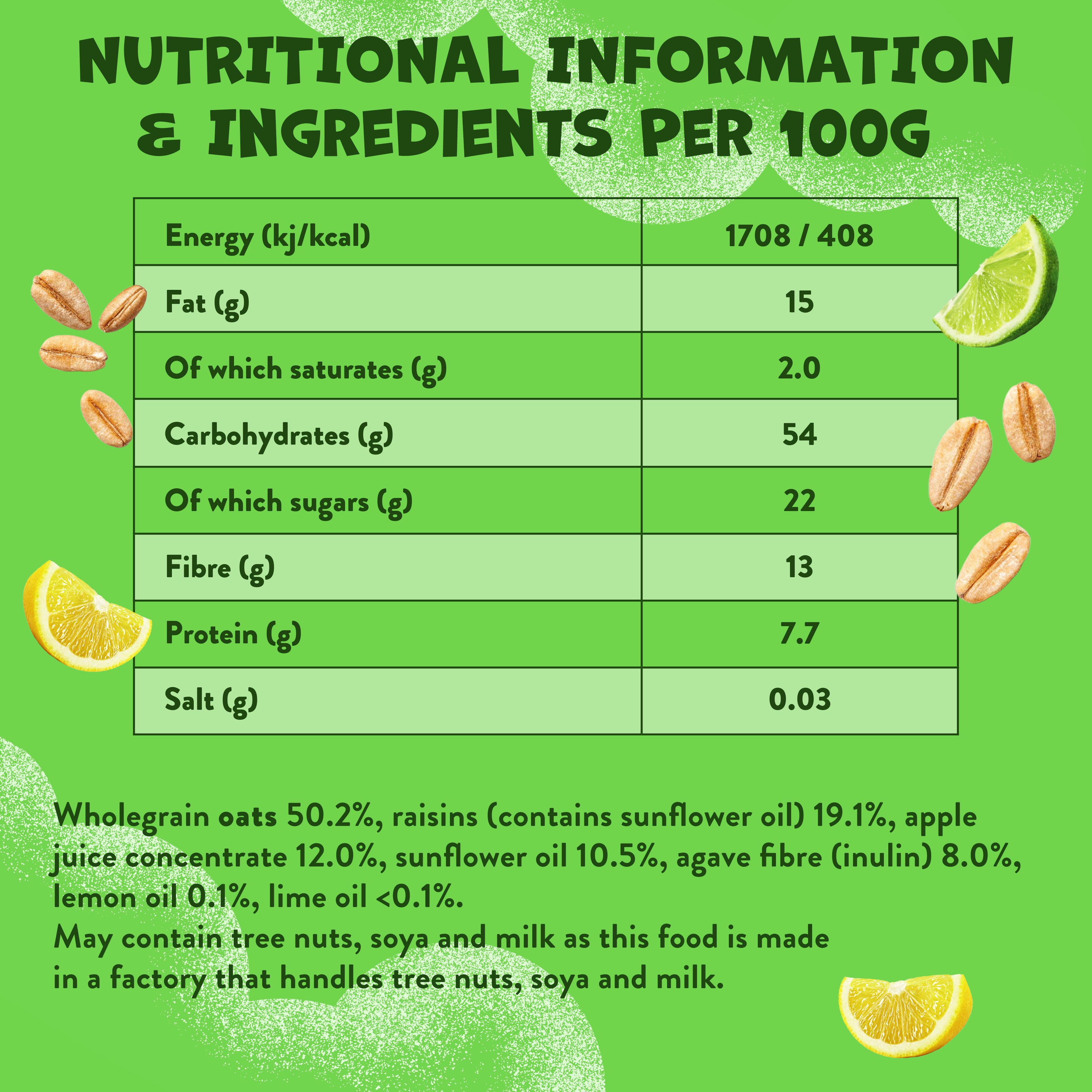 Goodies 6 x 23g Lemon & Lime Multipack Kids Snack Oat Bars thumbnail 4