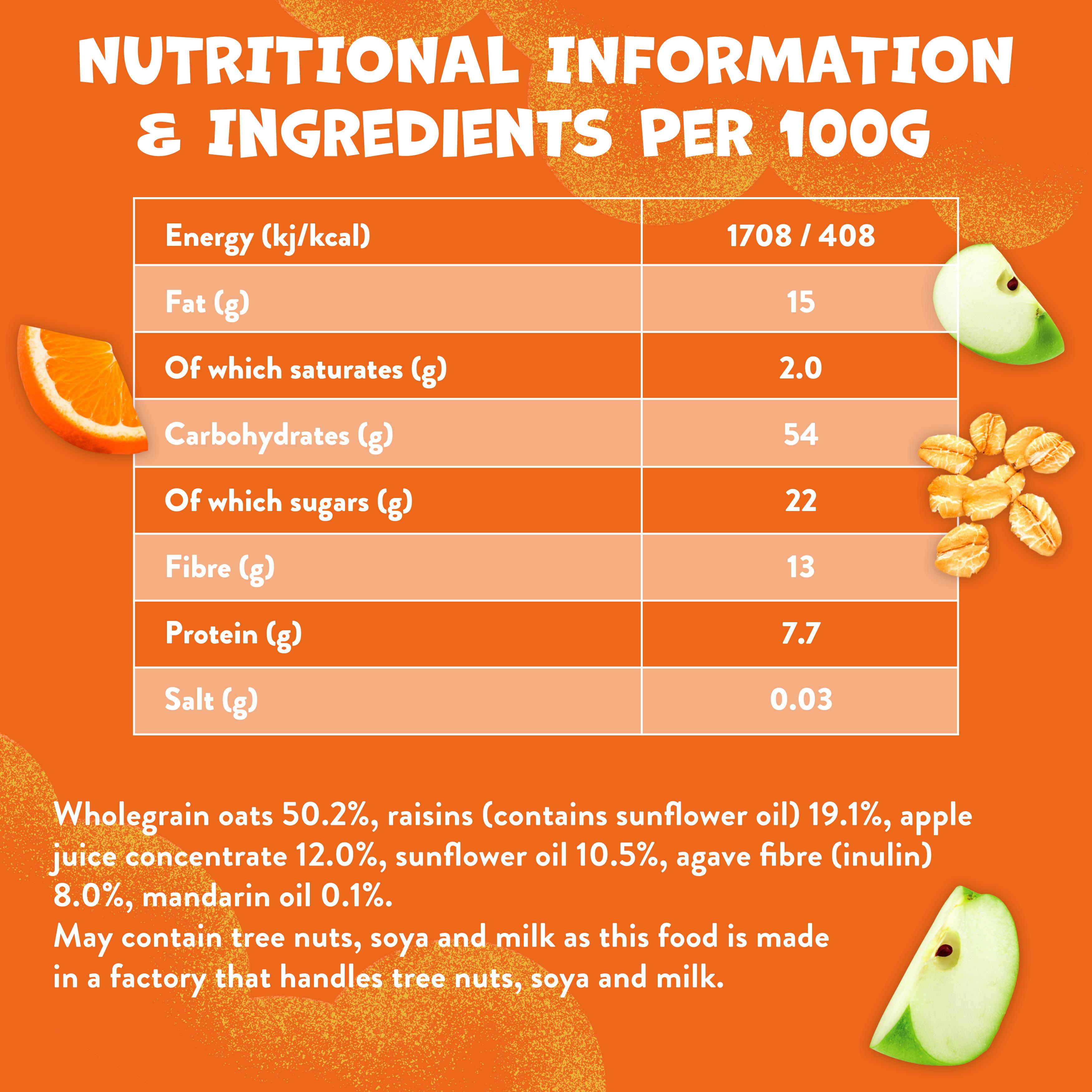 Goodies 6 x 23g Mandarin & Apple Multipack Kids Snack Oat Bars thumbnail 4
