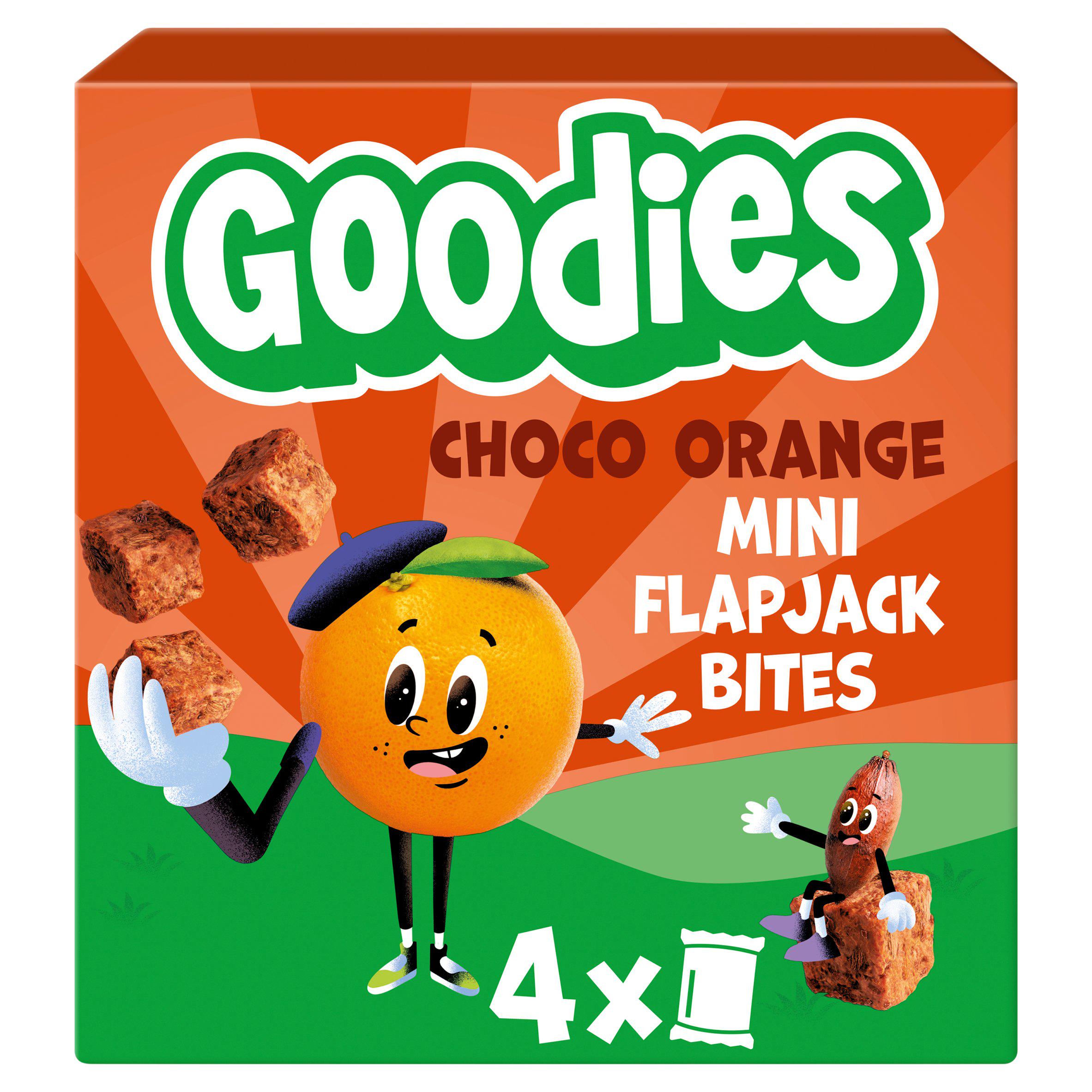 Goodies Chocolate Orange Mini Flapjack Oat Bar Bites Kids Snacks Multipack 4 x 23g