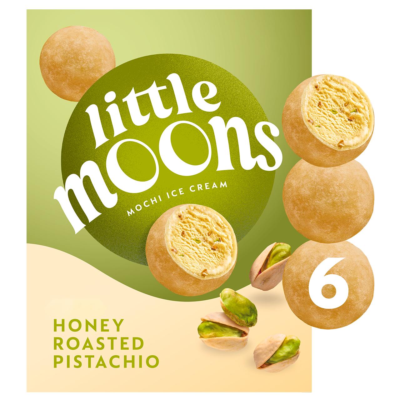 Little Moons Honey Roasted Pistachio Soft Mochi & Gelato Ice Cream 6x32g thumbnail 2