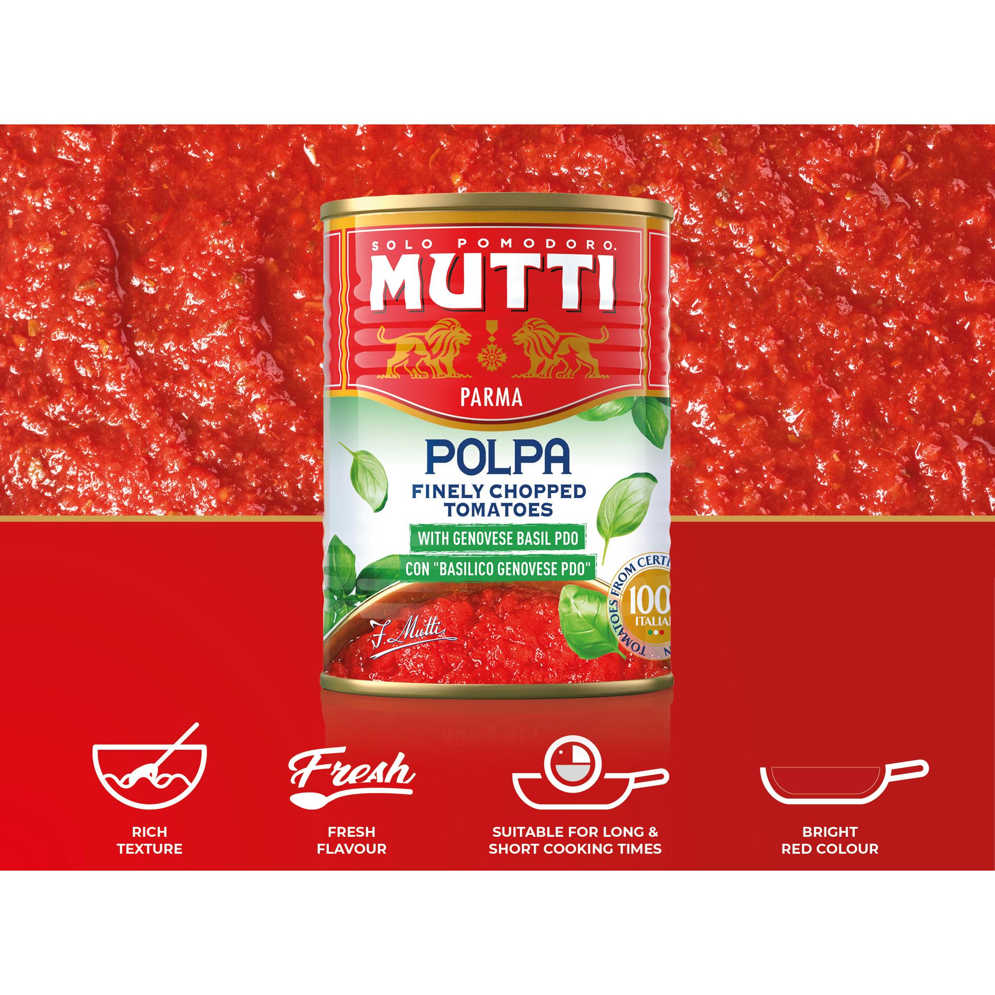Mutti Finely Chopped Tomatoes with Basil 400g thumbnail 2