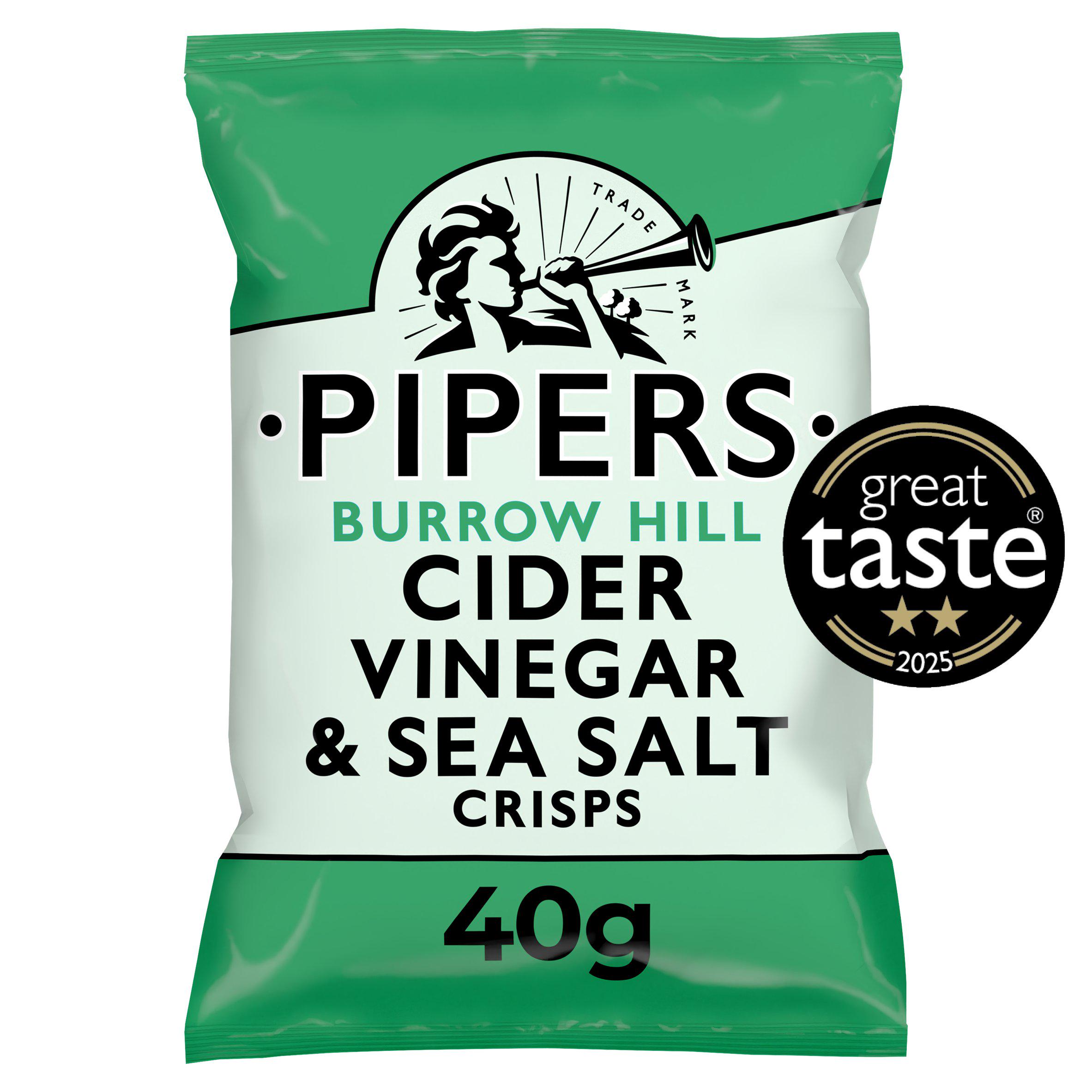 Pipers Burrow Hill Cider Vinegar & Sea Salt Crisps 40g