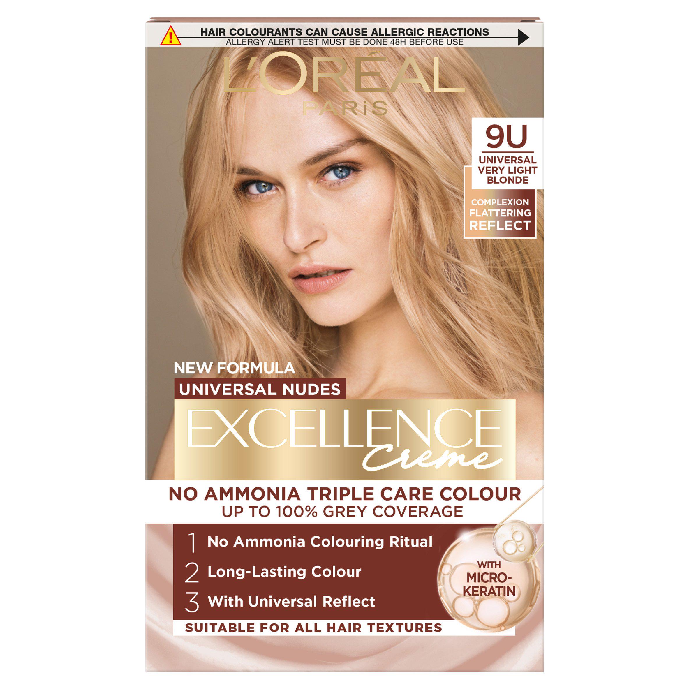 L'Oreal Paris Excellence Universal Nudes Universal Blonde 9U with Complexion Flattering Reflects