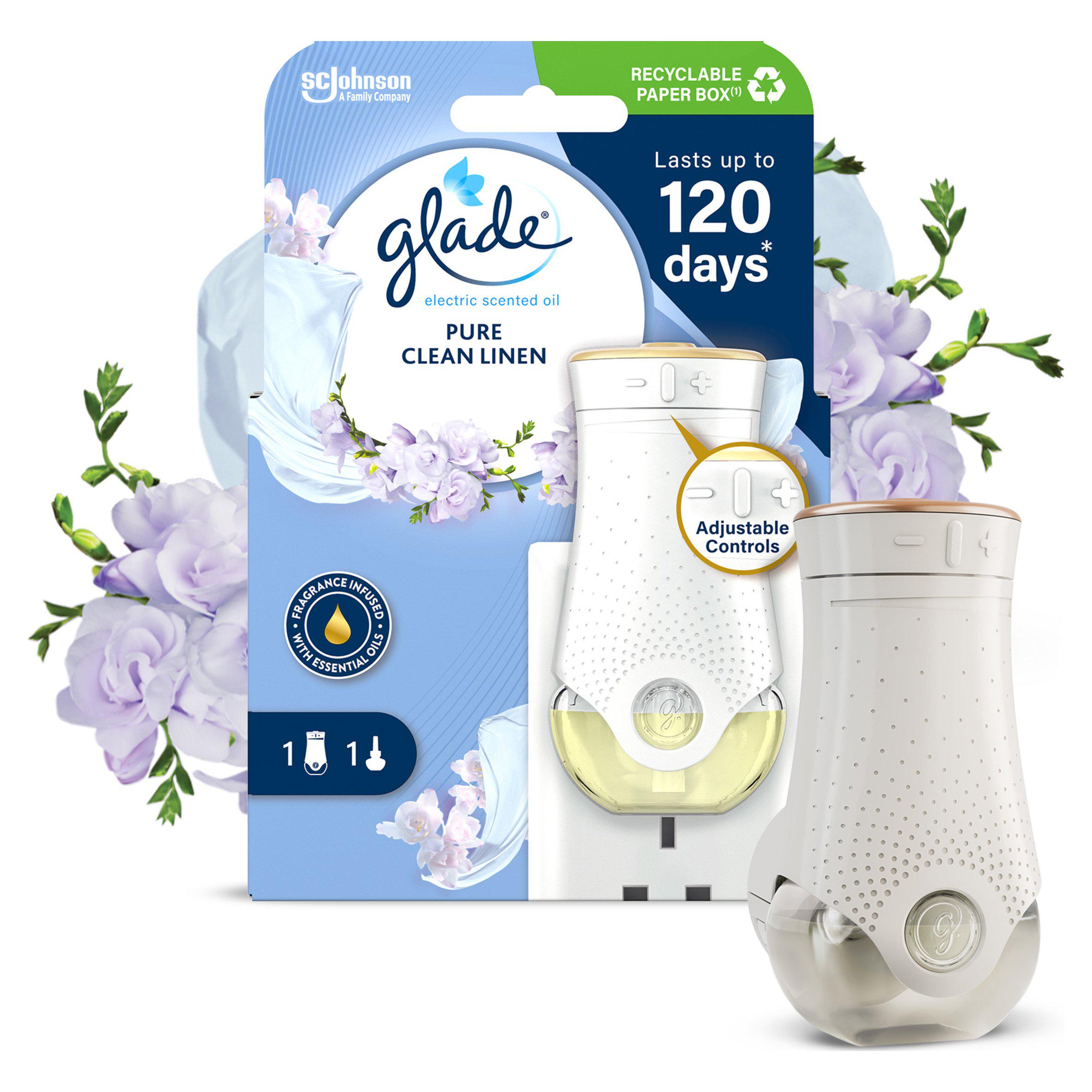 Plug In Scented Oil Starter Kit, Clean Linen - Holder & 1 Refill