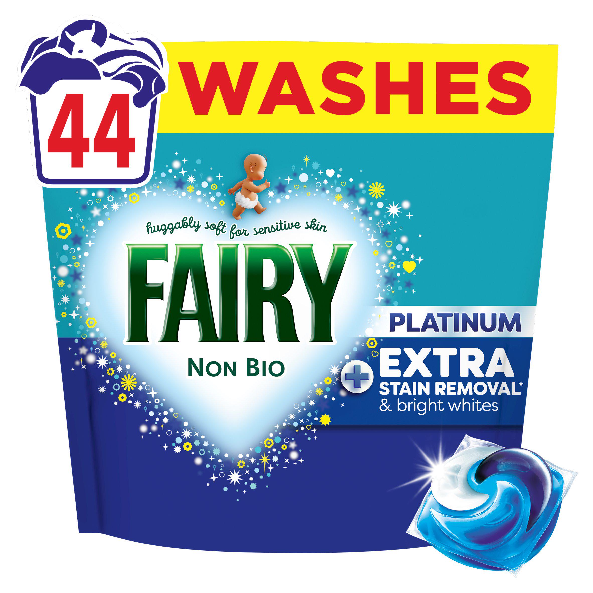 Fairy Platinum Non-Bio Pods Washing Capsules 44 Washes