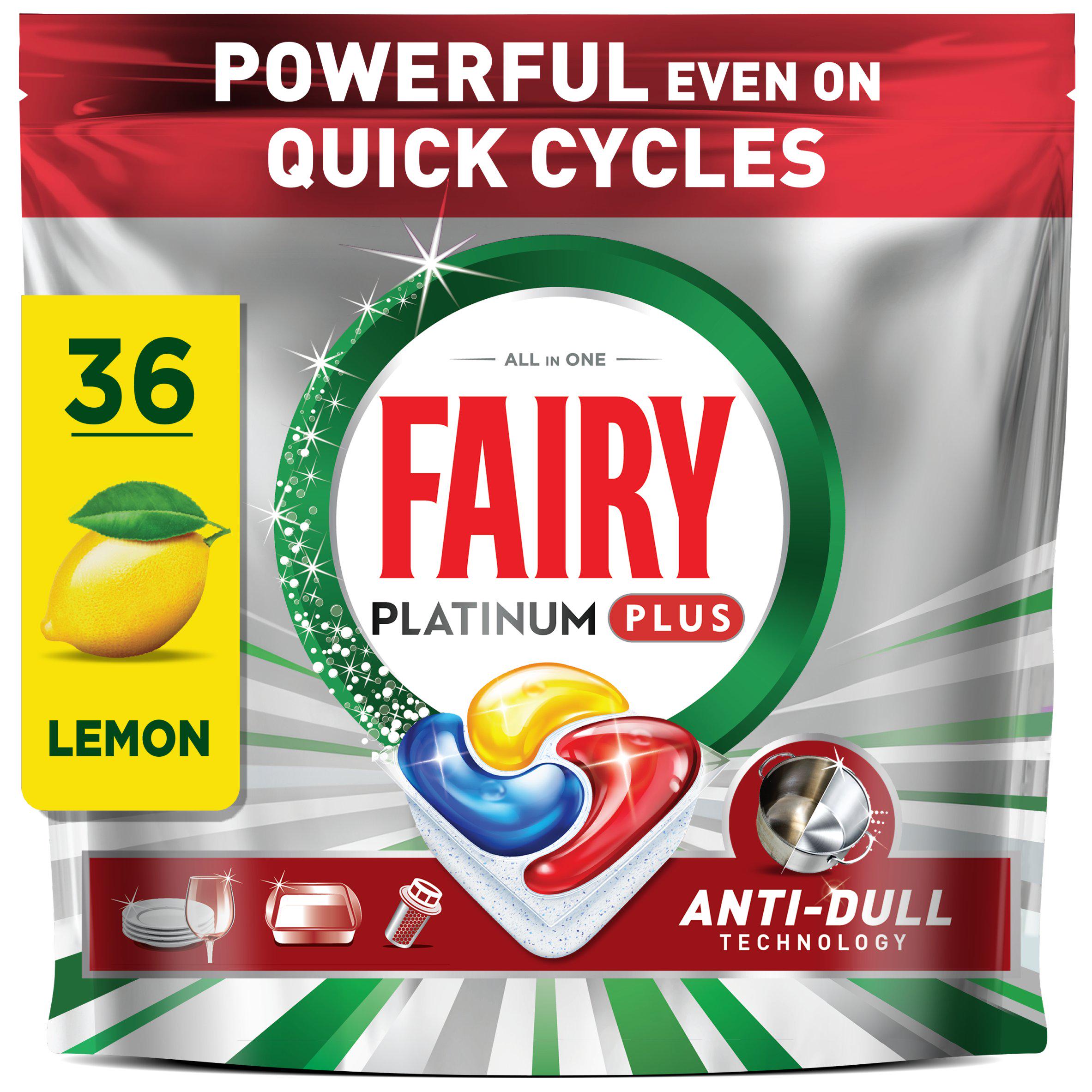 Fairy Platinum Plus All In One Dishwasher Tablets Lemon, 42 Tablets