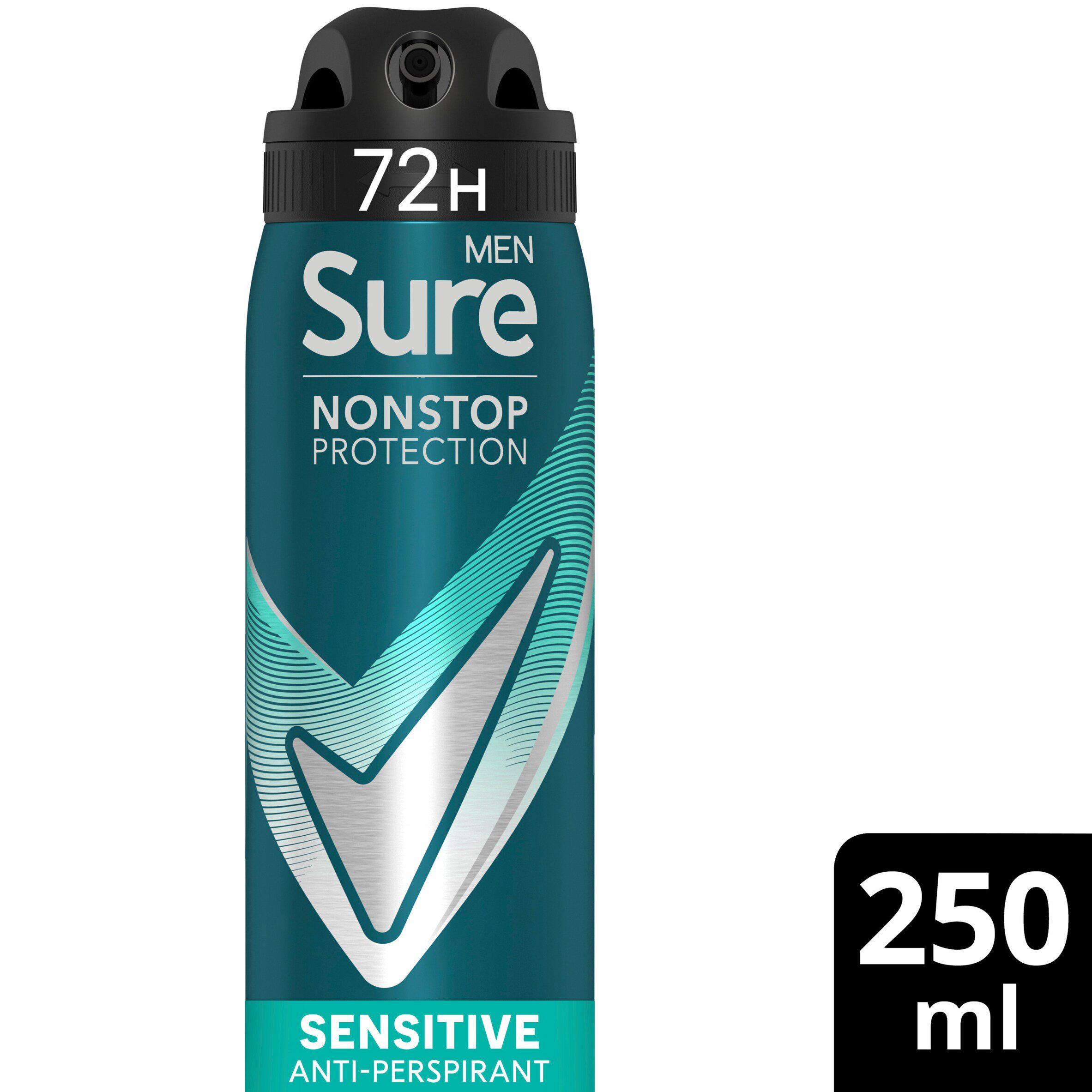 Sure Men Sensitive 72h Nonstop Protection Antiperspirant Deodorant 250ml