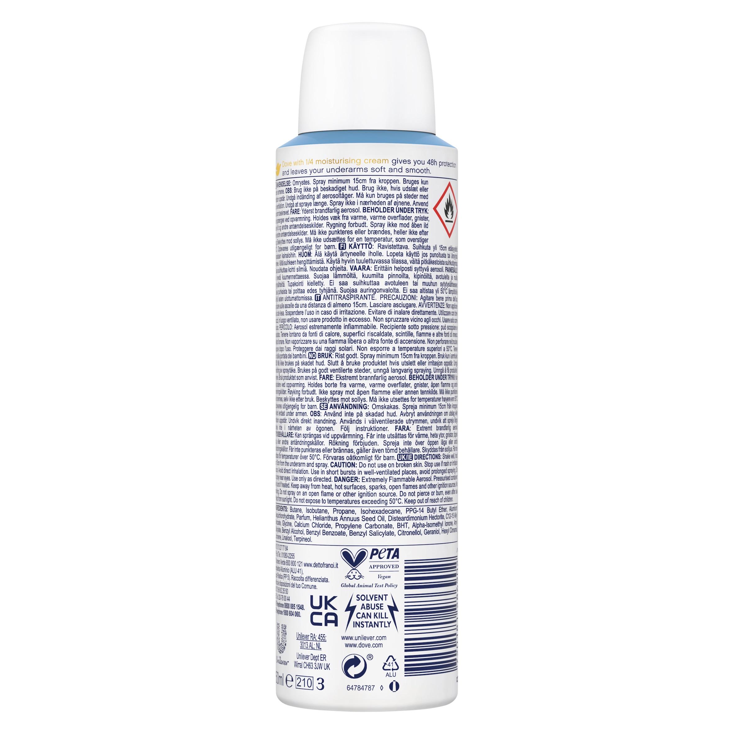 Dove Women Classic 48h Antiperspirant Deodorant 150ml thumbnail 6