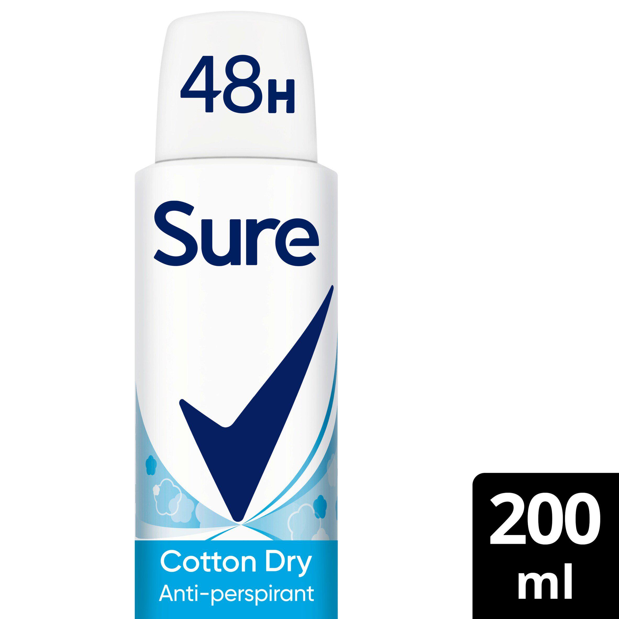 Sure Women 200ml Cotton Dry 48h Antiperspirant Aerosol Deodorant