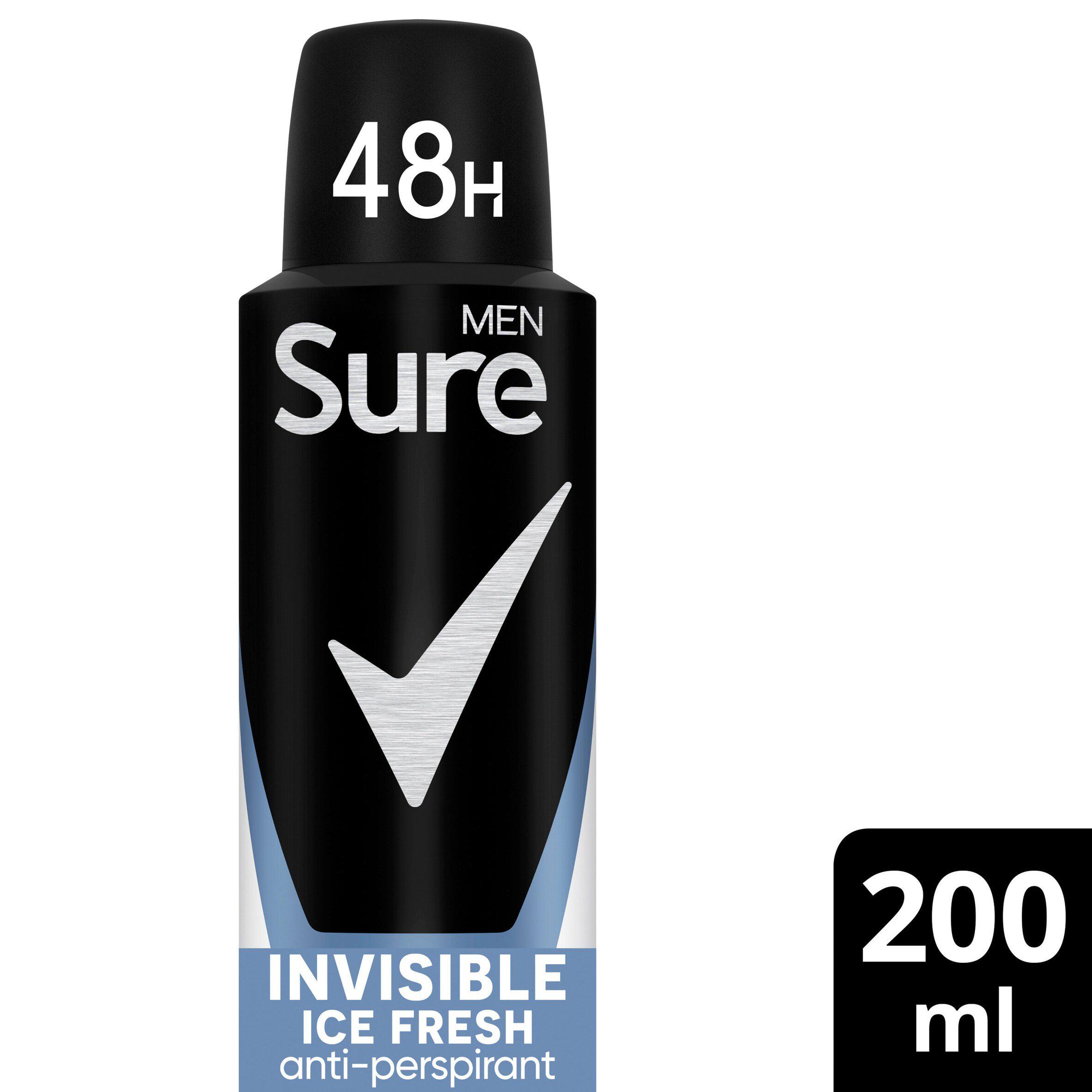 Sure Men 200ml Invisible Ice Fresh 48h Antiperspirant Aerosol Deodorant