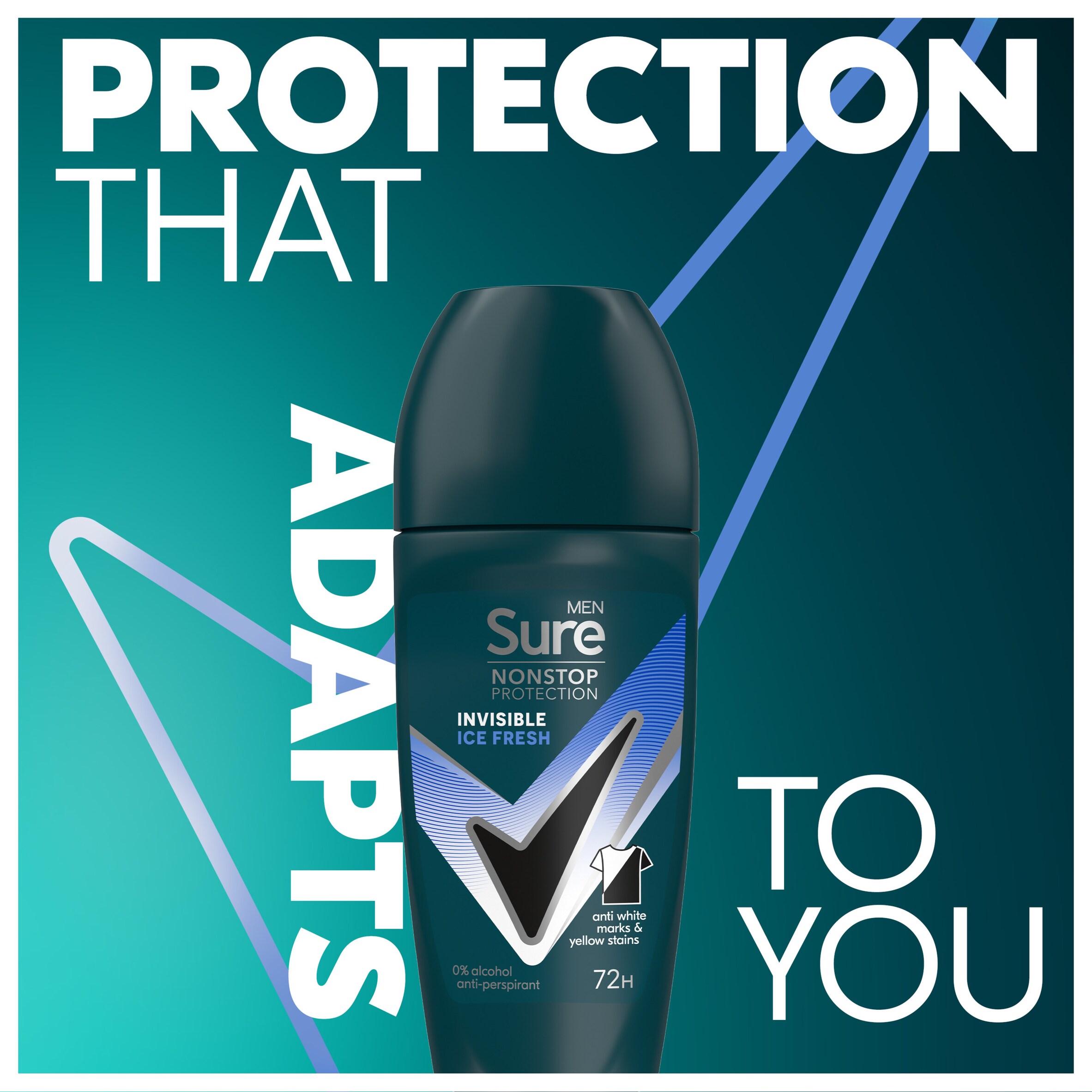 Sure Men Nonstop Invisible Ice Fresh Antiperspirant Deodorant Roll On 50ml thumbnail 2