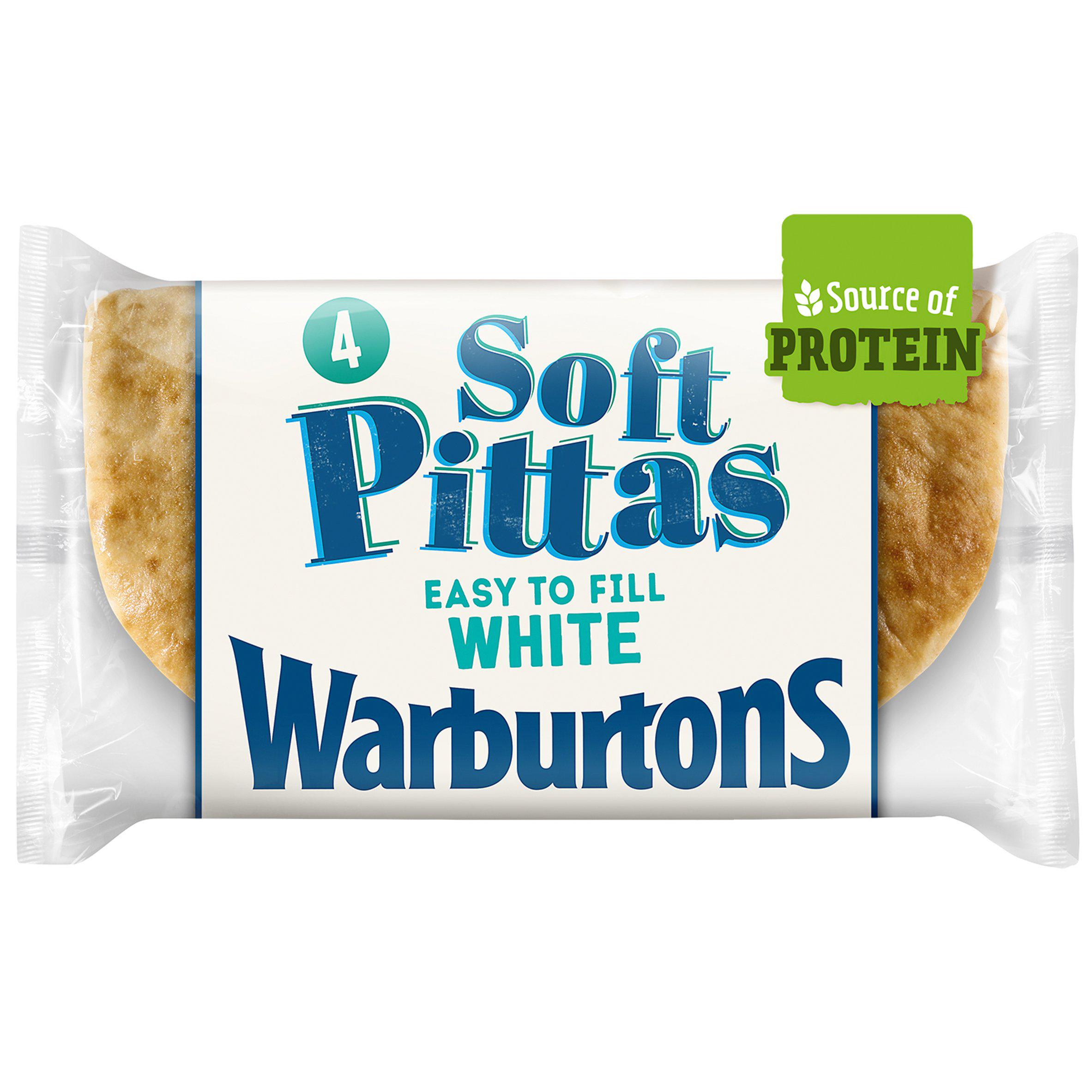 Warburtons White Soft Pittas x4