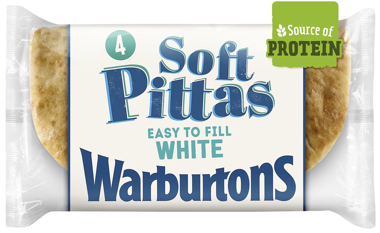 Warburtons White Soft Pittas x4 thumbnail 2